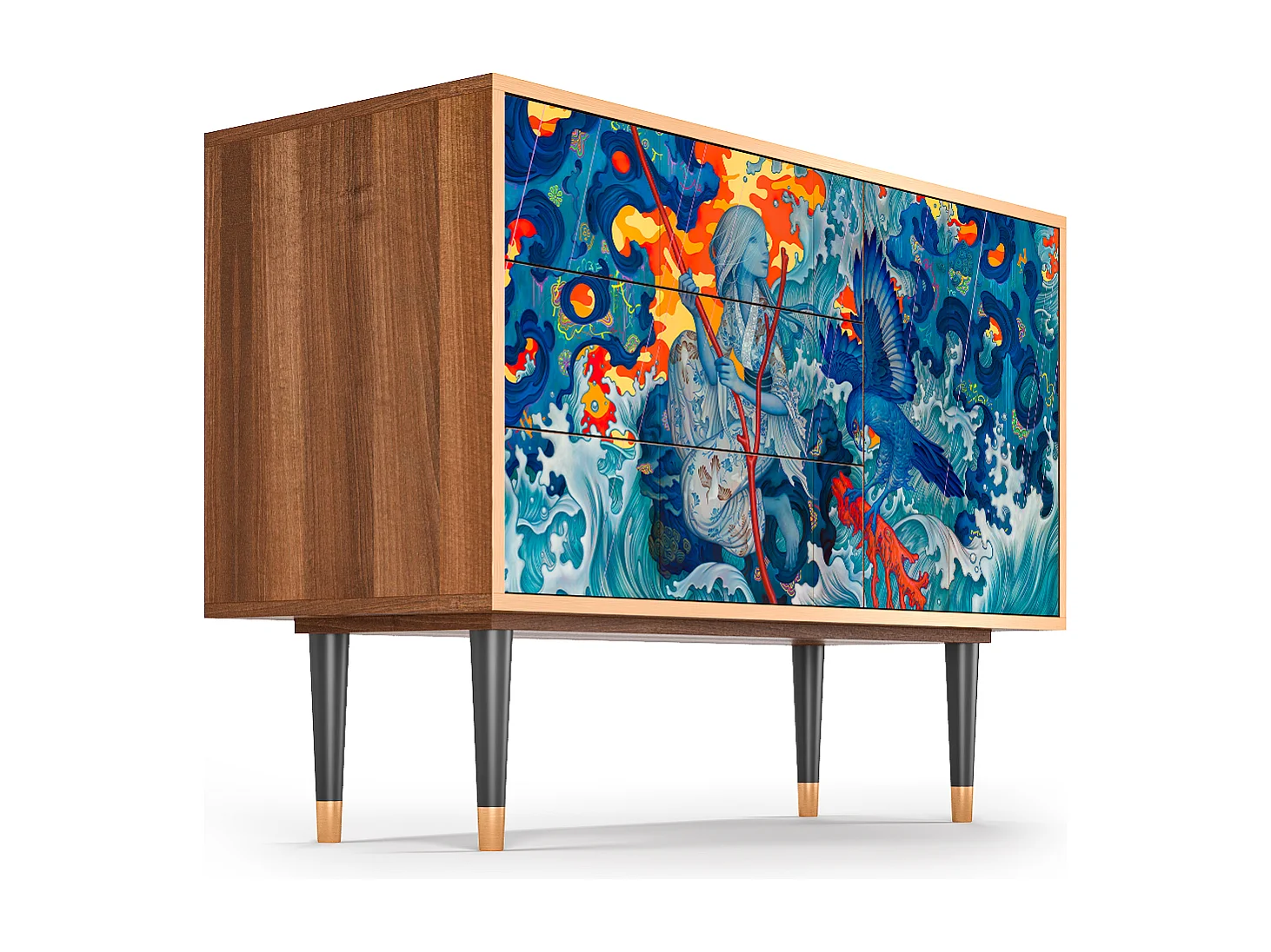 Sideboard - 115х84х41 cm - S3 - The Girl - James Jean, Walnuss