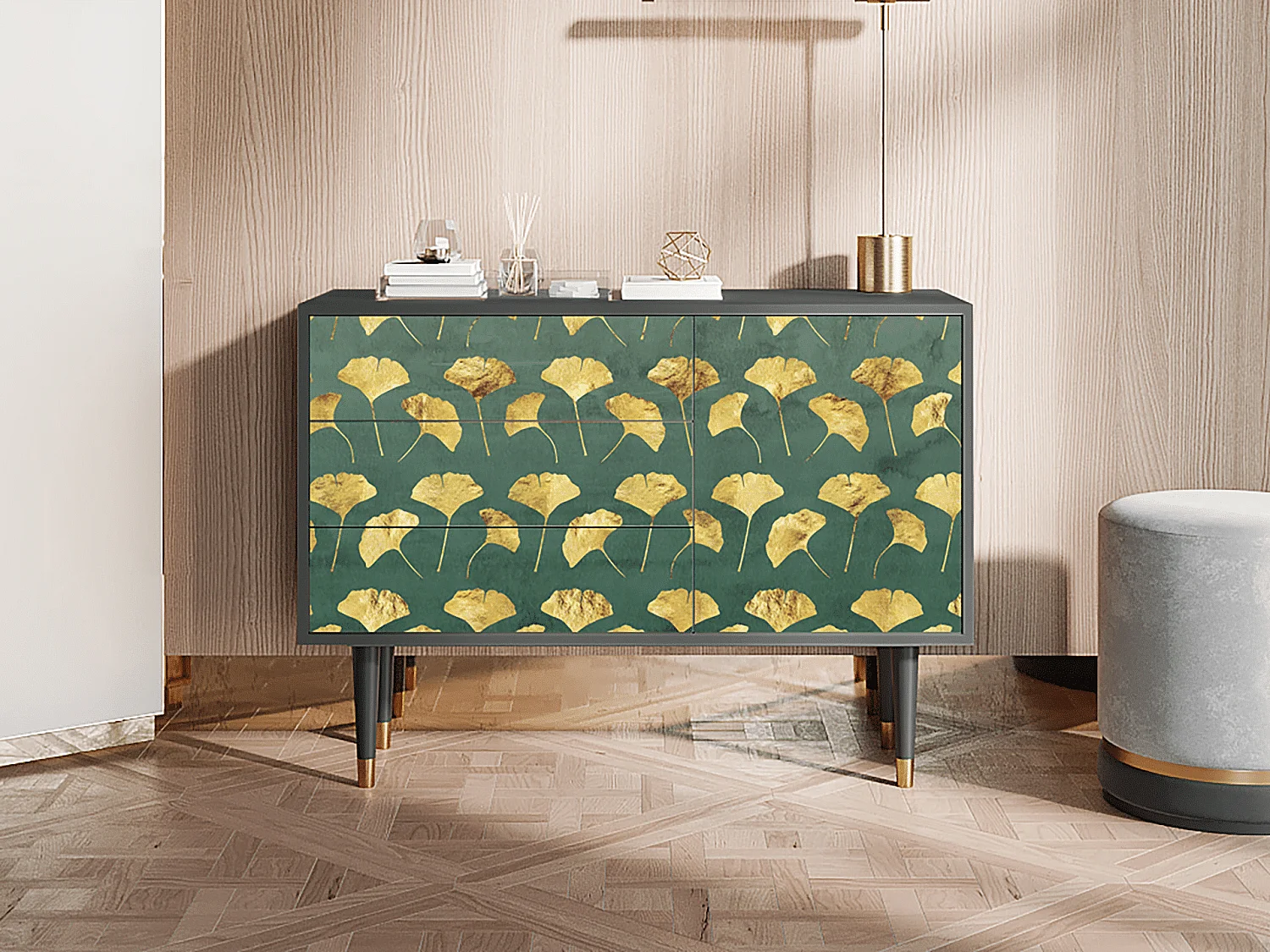 Dressoir - 115х84х41 cm - S3 - Gingko leaves, Antraciet