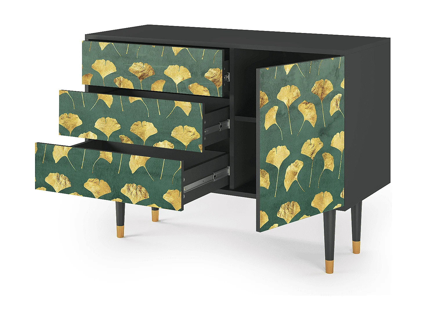 Dressoir - 115х84х41 cm - S3 - Gingko leaves, Antraciet