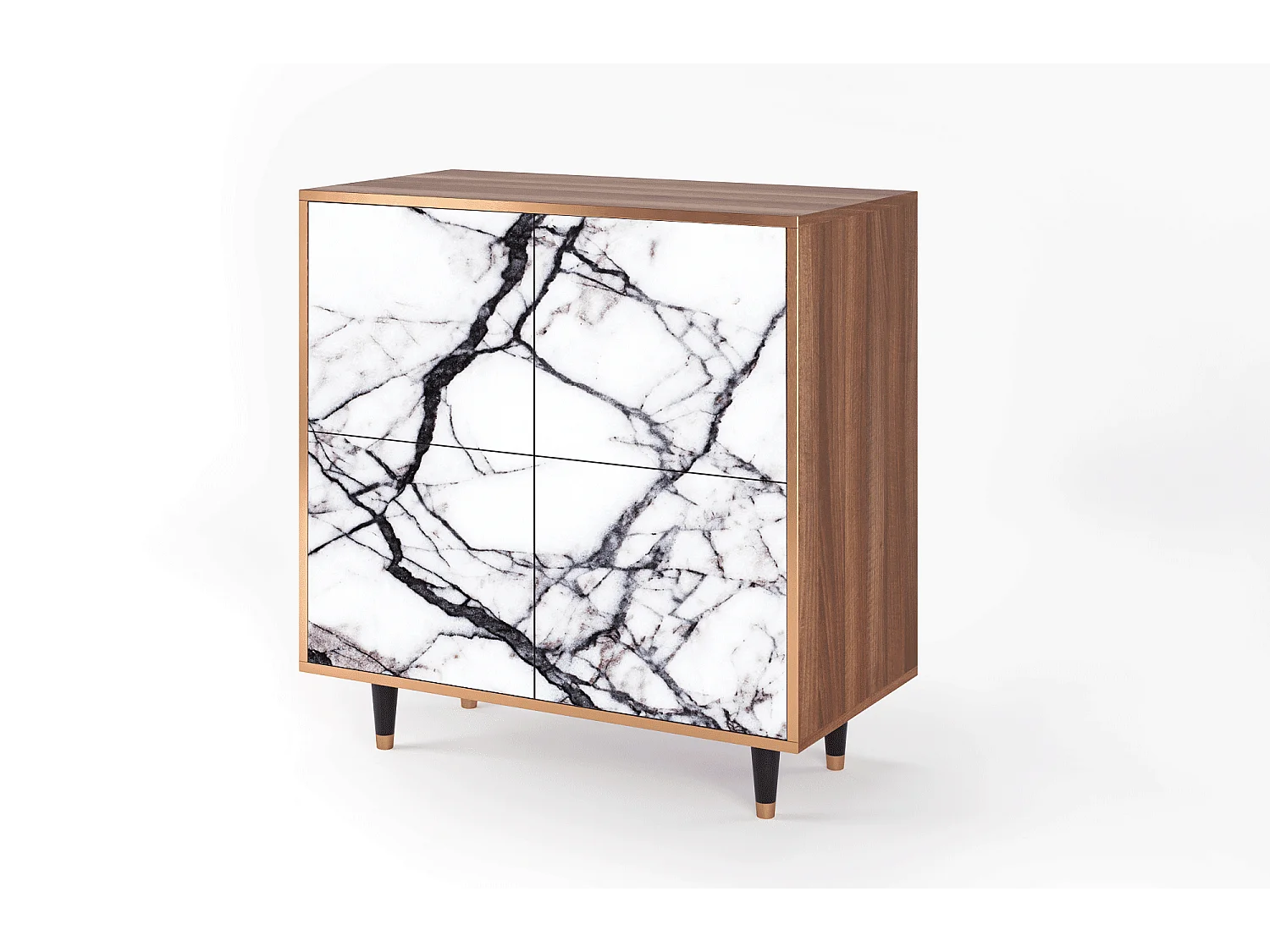 Buffet - 94x96x48 cm - BS3 - Raven Marble, Noyer