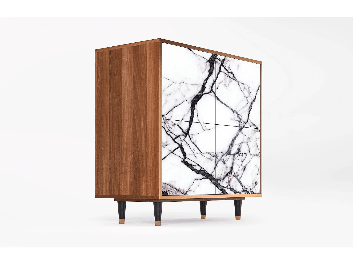 Buffet - 94x96x48 cm - BS3 - Raven Marble, Noyer