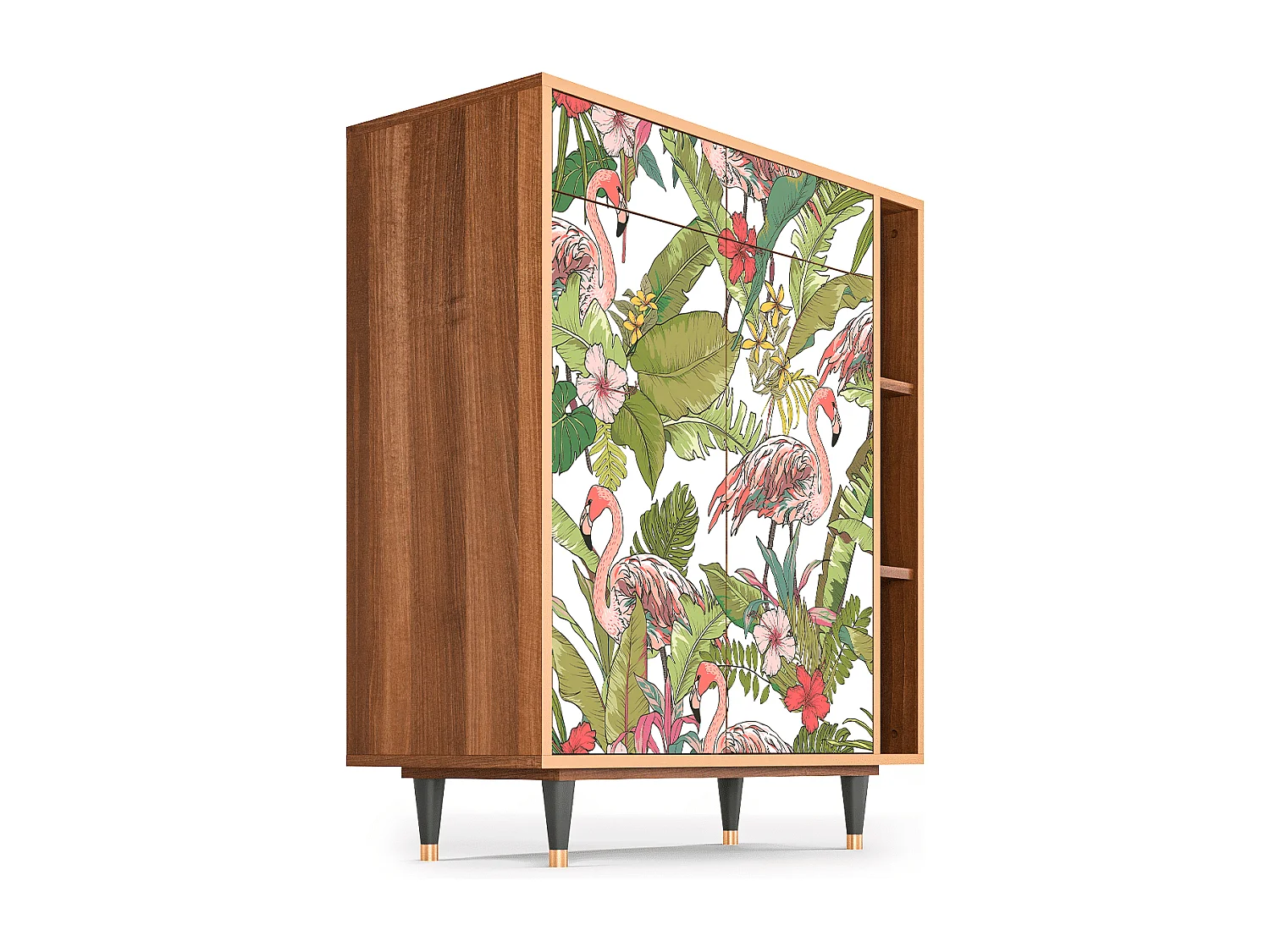 Kredens - 96х110х41 cm - BS6 - Sweet Flamingo, Orzech