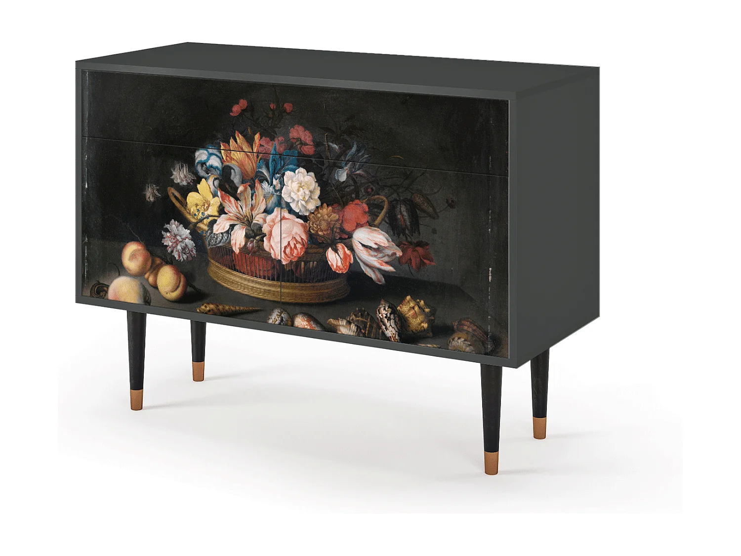 Buffet - 115x85x48 cm - BS4 - Still Life with Flowers, Anthracite