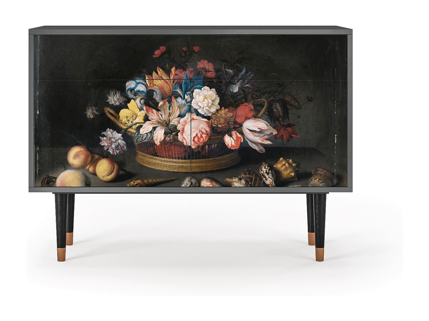 Buffet - 115x85x48 cm - BS4 - Still Life with Flowers, Anthracite