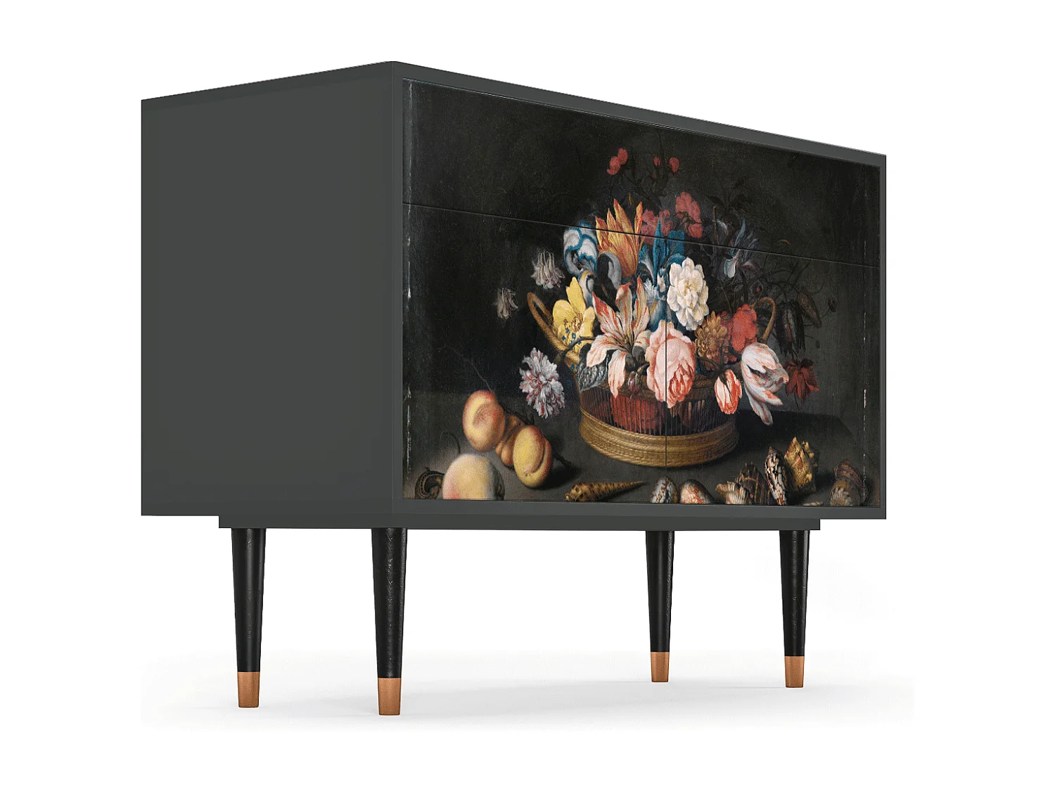 Buffet - 115x85x48 cm - BS4 - Still Life with Flowers, Anthracite