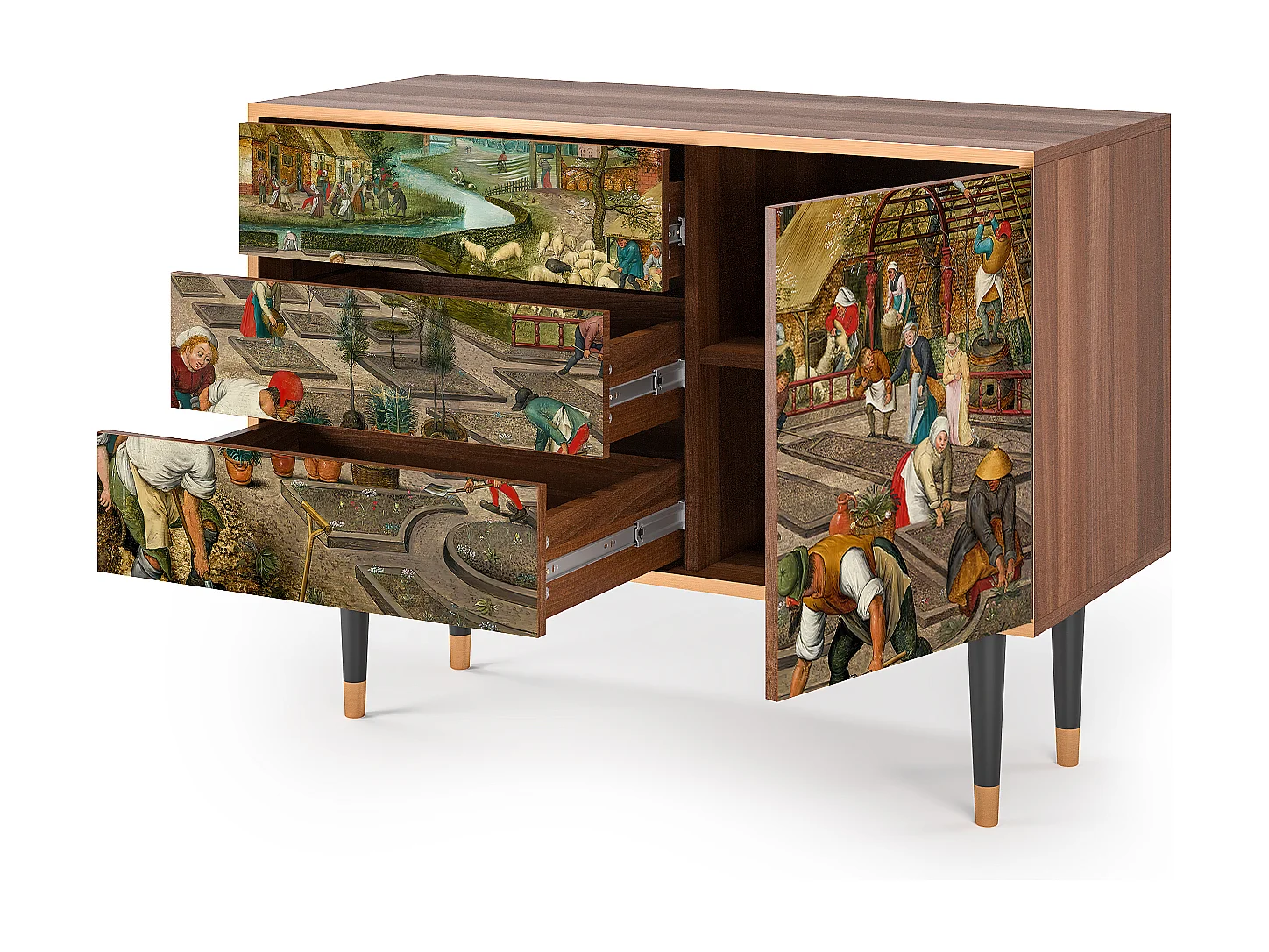 Kredens - 115х84х41 cm - S3 - The Younger - Spring, Orzech