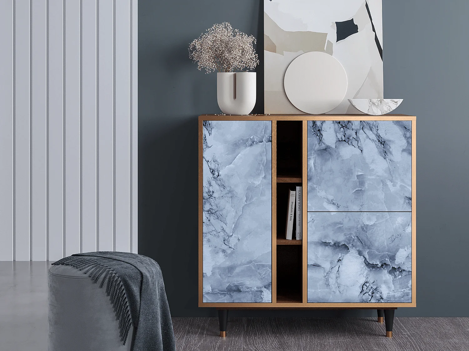 Credenza - 94х96х41 cm - BS5 - Feather Ice, Noce