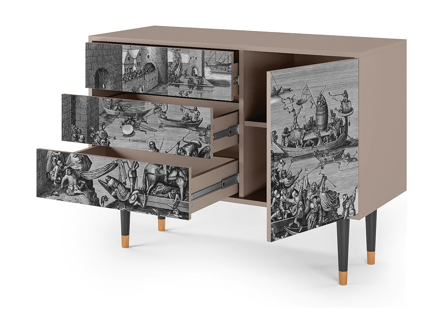 Aparador - 115х84х41 cm - S3 - Saint Martin, Latte