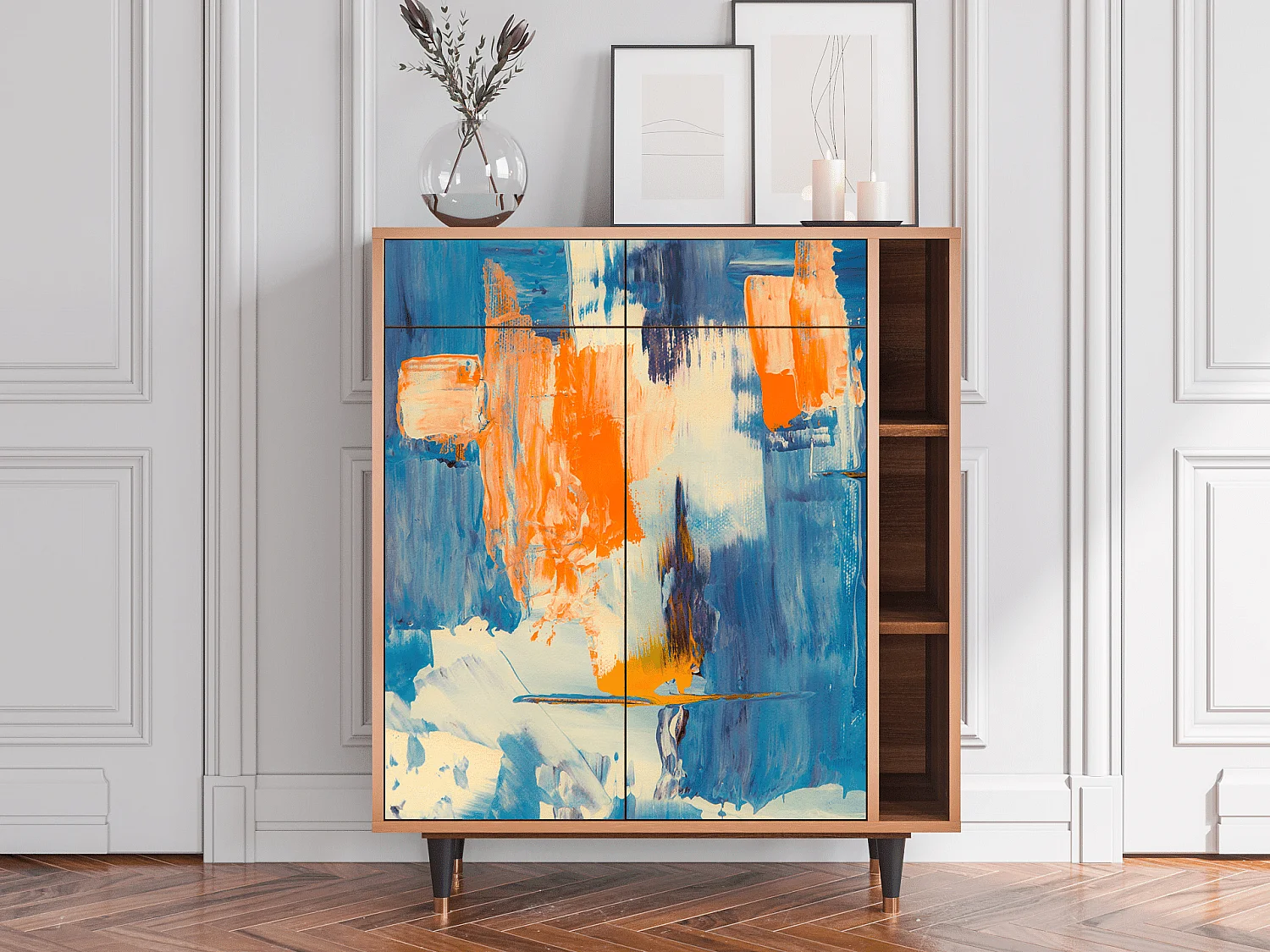 Credenza - 96х110х41 cm - BS6 - Abstract Expressionism, Noce