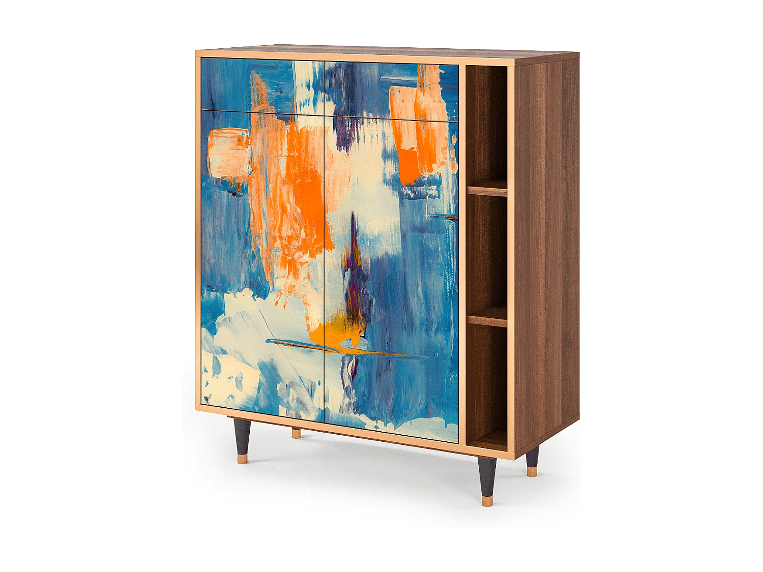 Sideboard - 96х110х41 cm - BS6 - Abstract Expressionism, Walnuss