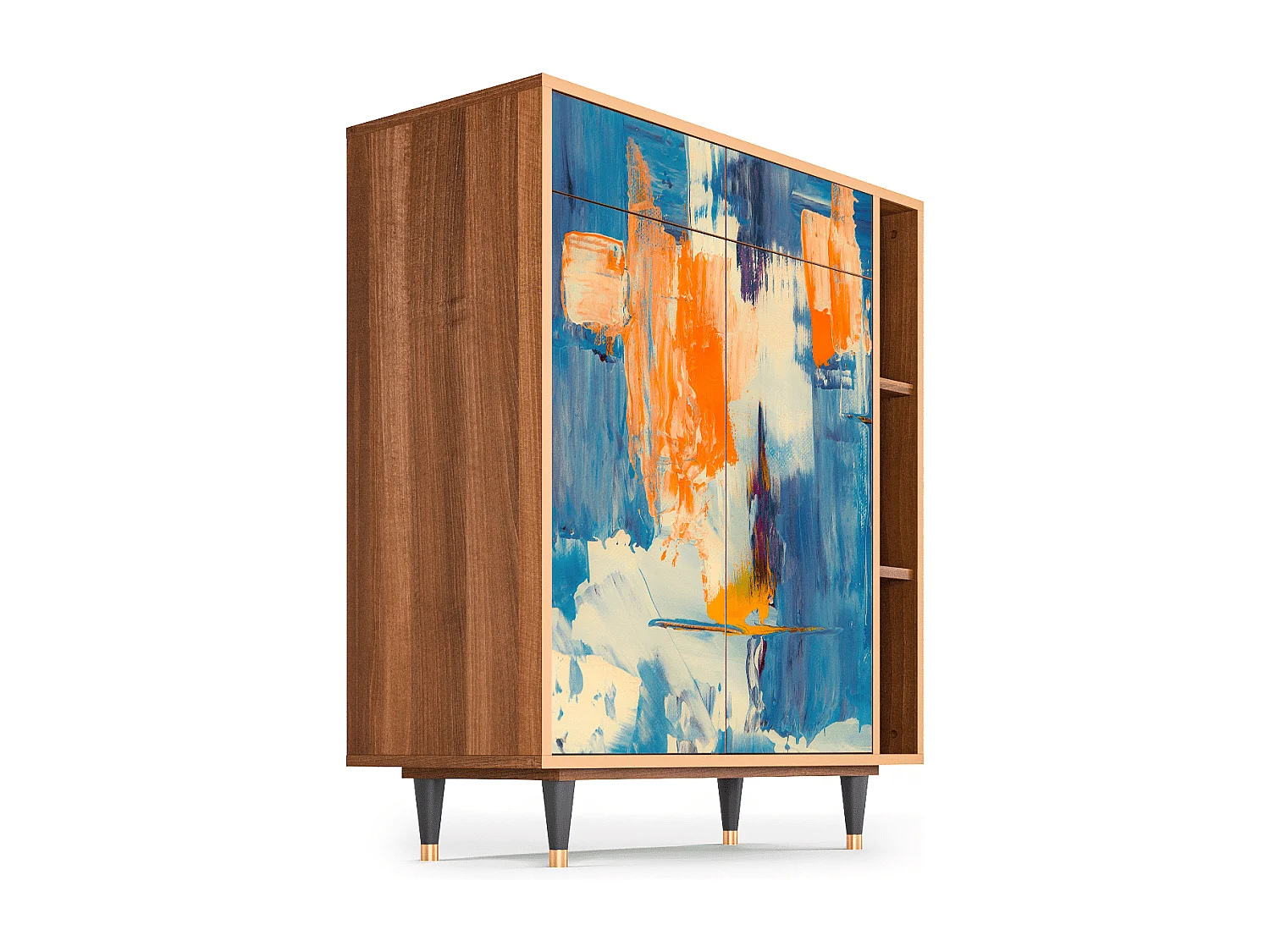 Sideboard - 96х110х41 cm - BS6 - Abstract Expressionism, Walnuss