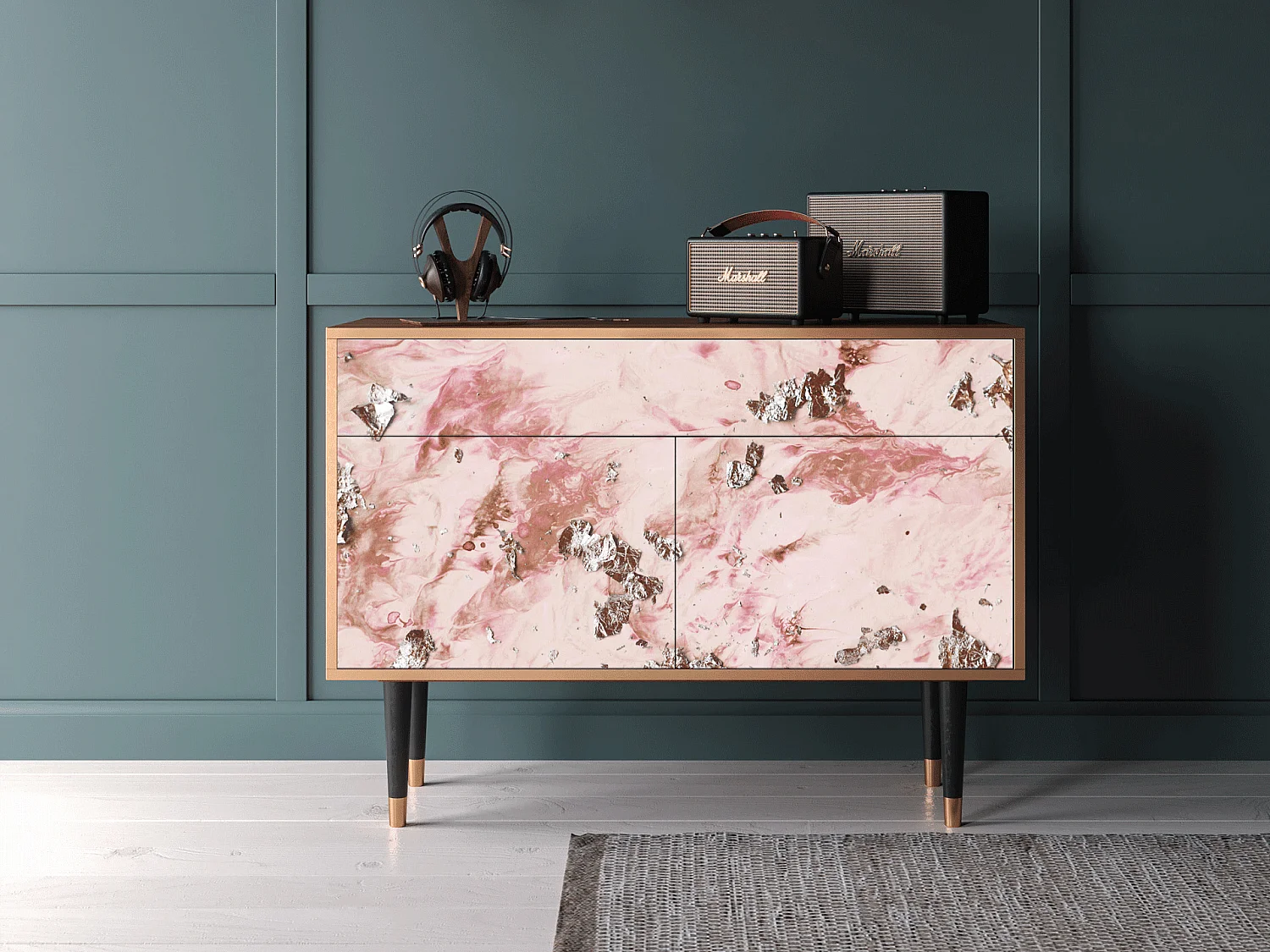 Dressoir - 115x85x48 cm - BS4 - Cotton Candy, Walnoot