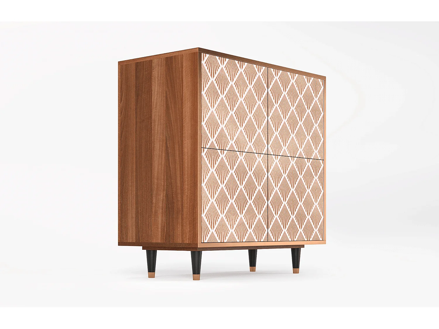 Dressoir - 94x96x48 cm - BS3 - Pastel Sunrise, Walnoot