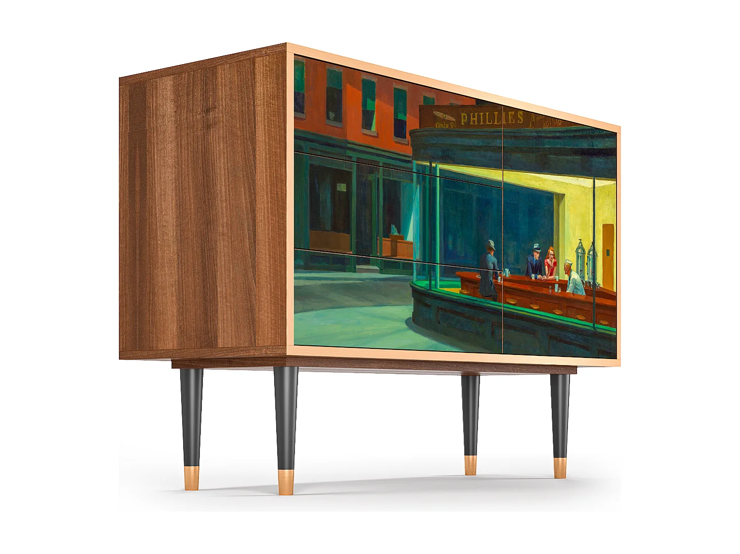 Buffet - 115х84х41 cm - S3 - Nighthawks by Hopper, Noyer