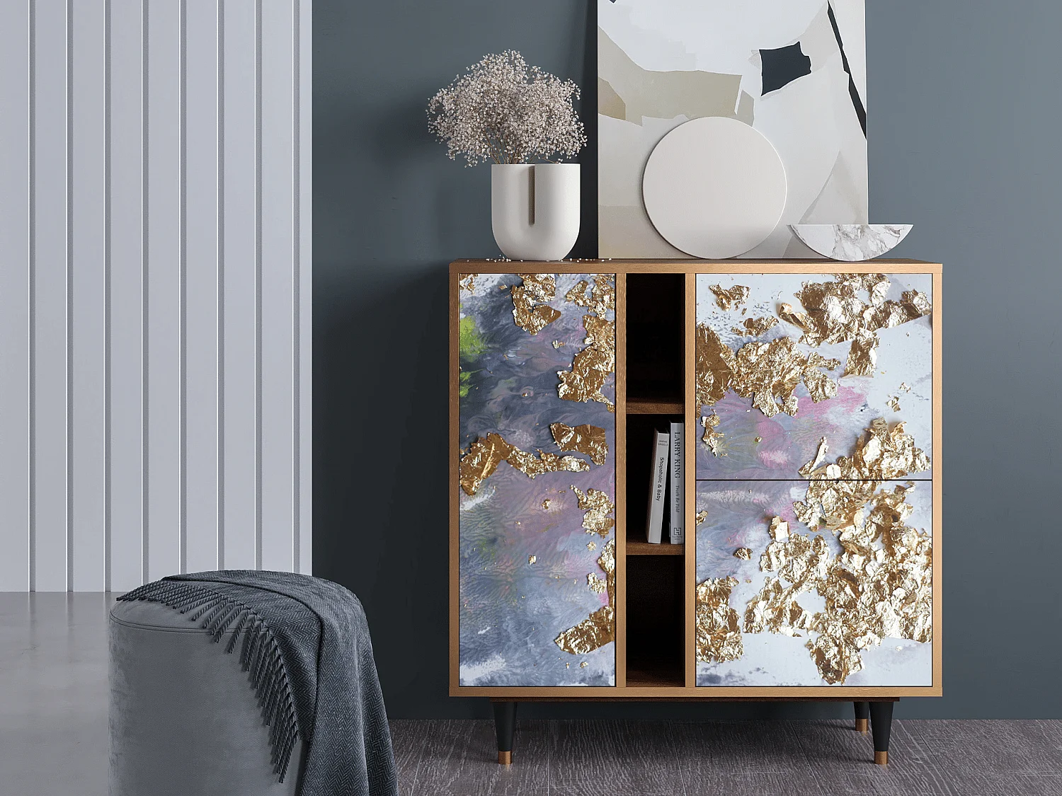 Kredens - 94х96х41 cm - BS5 - Planet Earth, Orzech