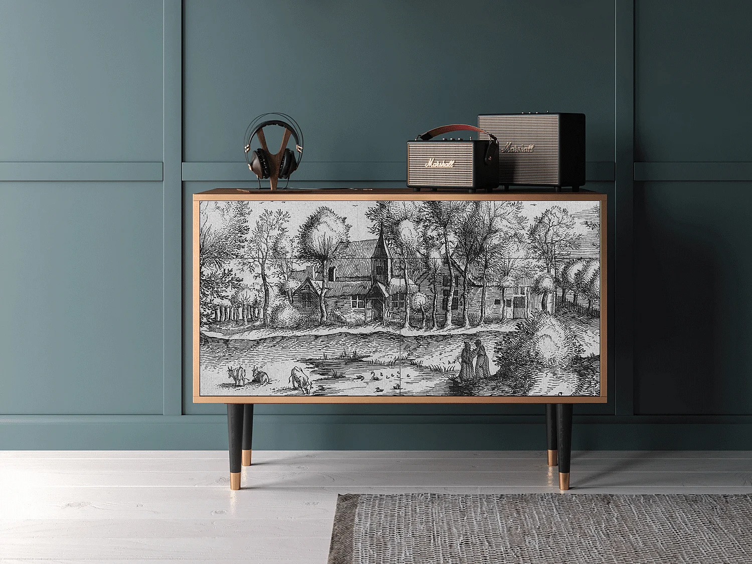 Dressoir - 115x85x48 cm - BS4 - A Pond, Walnoot