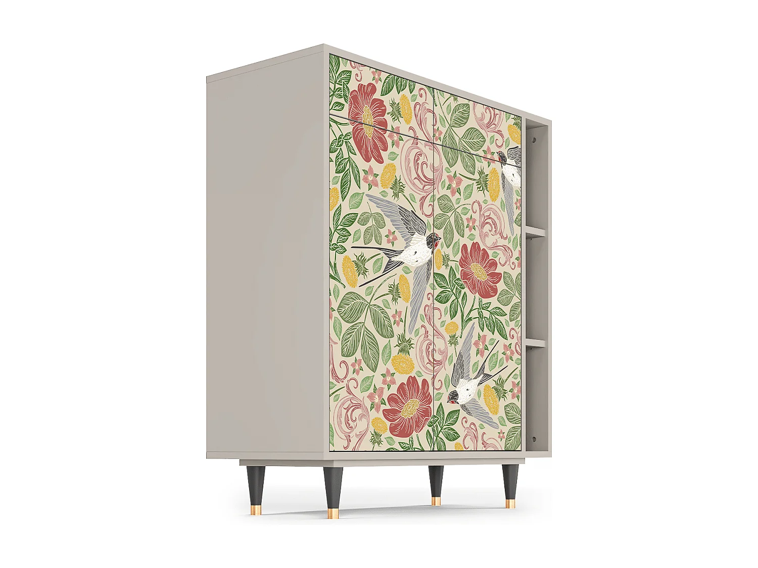 Kredens - 96х110х41 cm - BS6 - Spring Swallow, Piaskowy