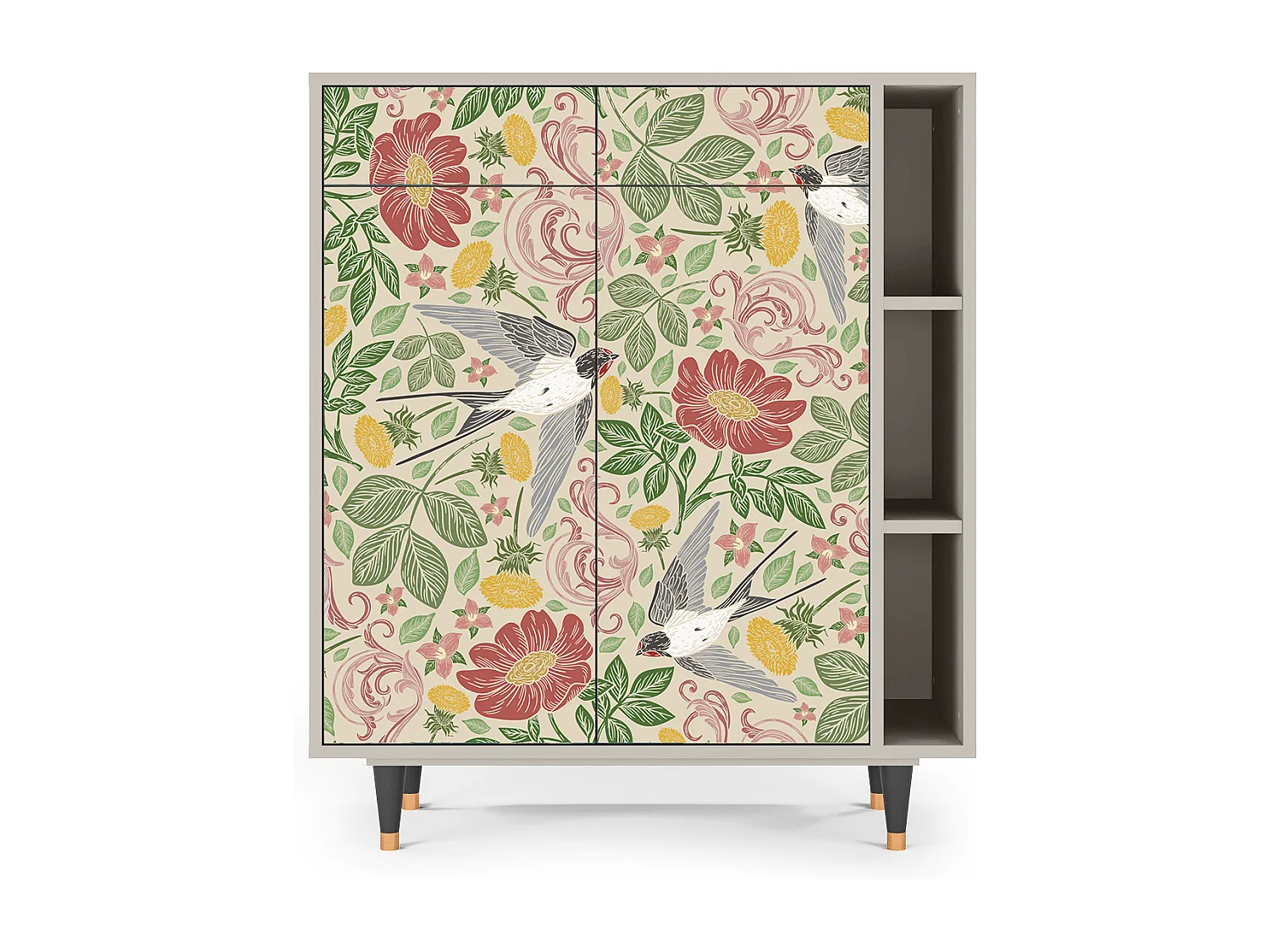 Kredens - 96х110х41 cm - BS6 - Spring Swallow, Piaskowy