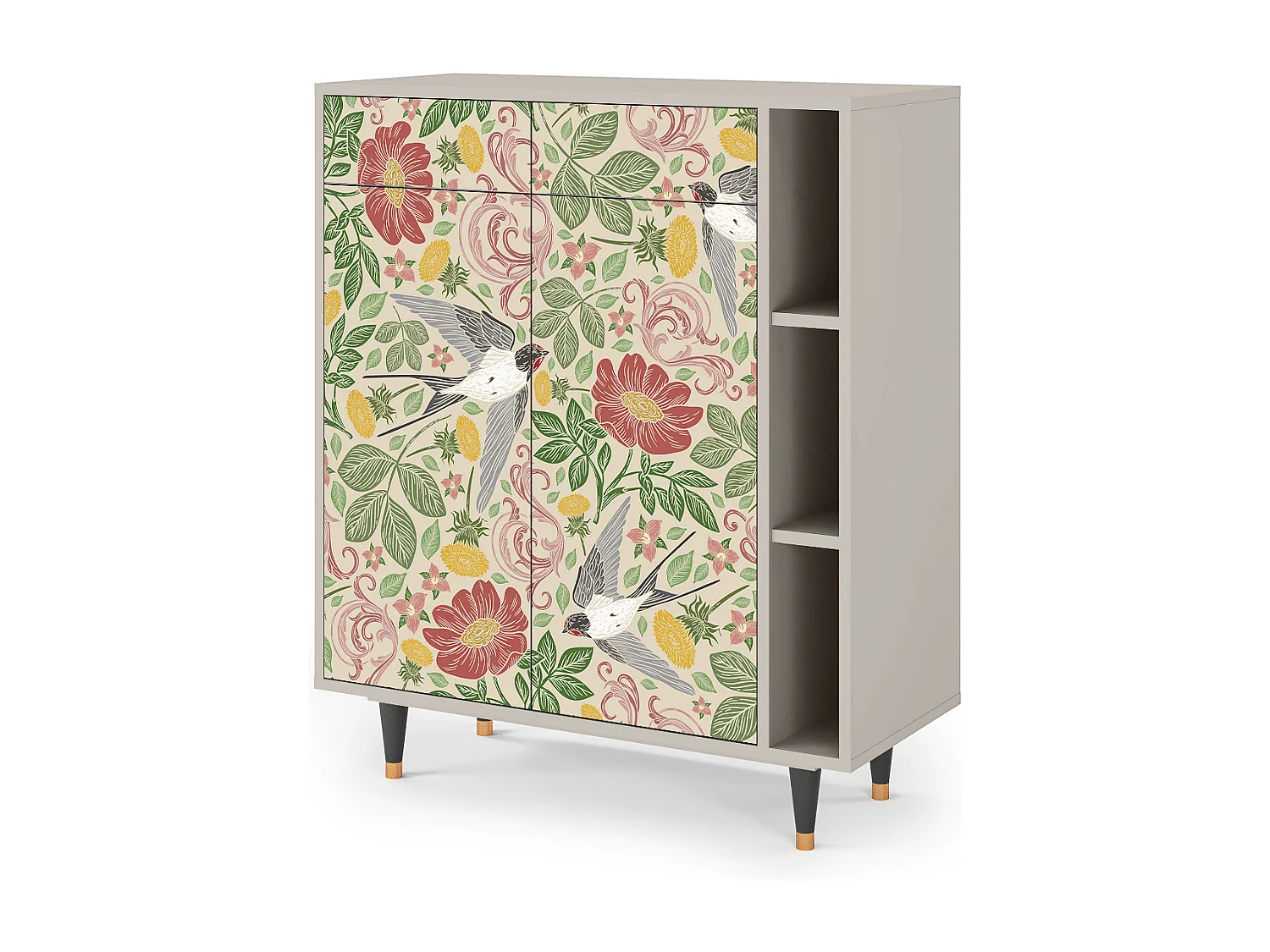 Kredens - 96х110х41 cm - BS6 - Spring Swallow, Piaskowy