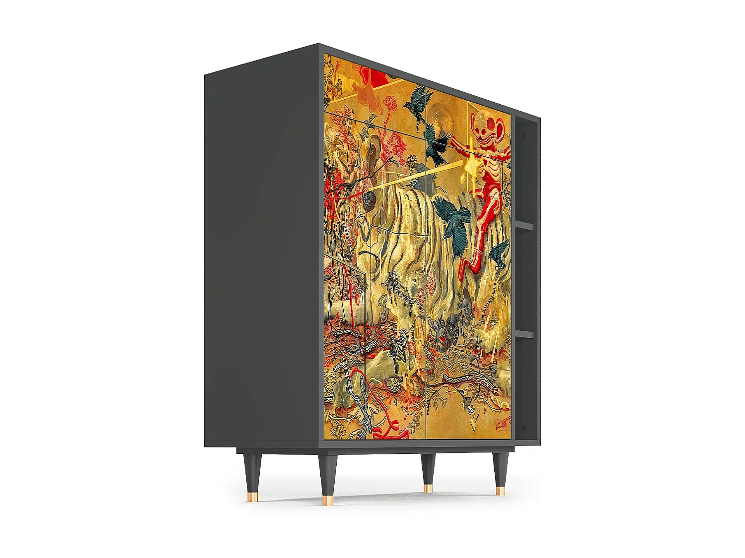 Kredens - 96х110х41 cm - BS6 - Blood by James Jean, Antracyt