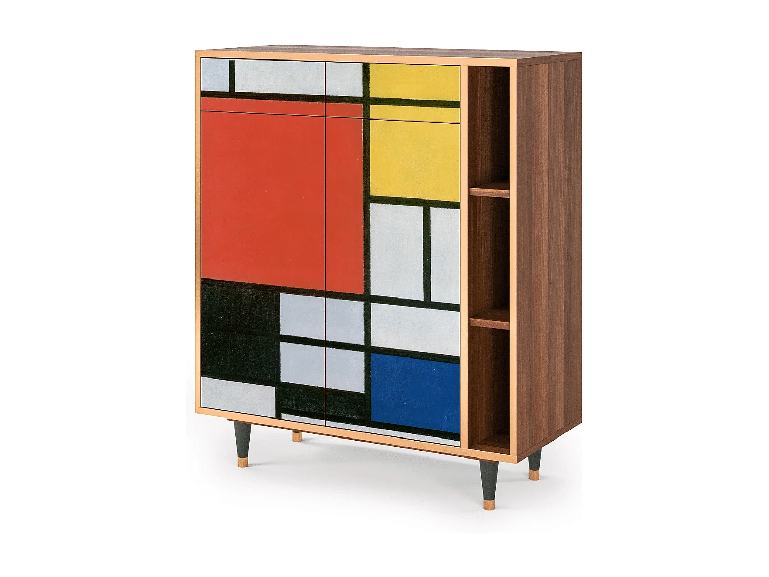 Kredens - 96х110х41 cm - BS6 - Composition, Orzech