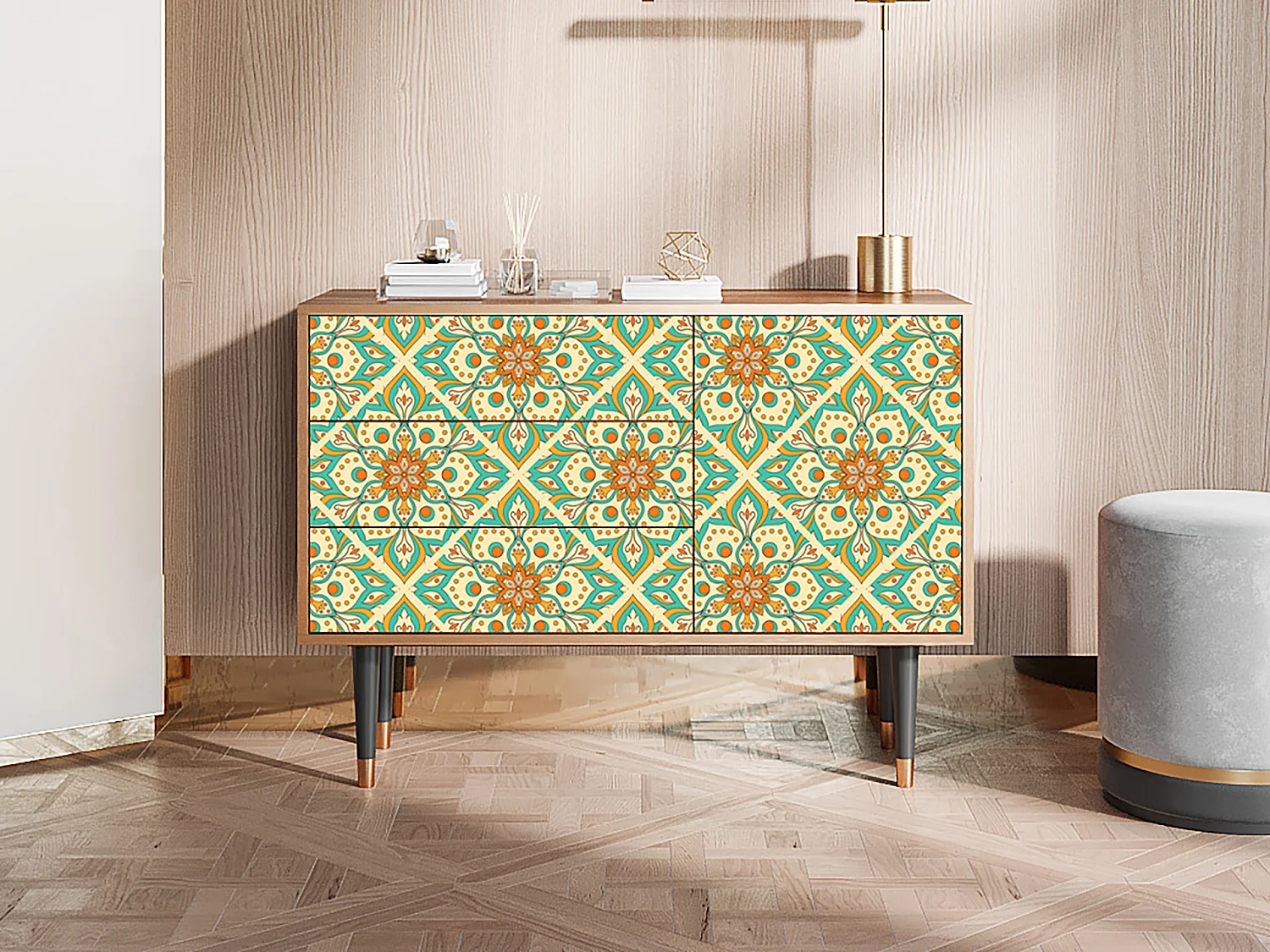 Credenza - 115х84х41 cm - S3 - Hindu Daisy, Noce