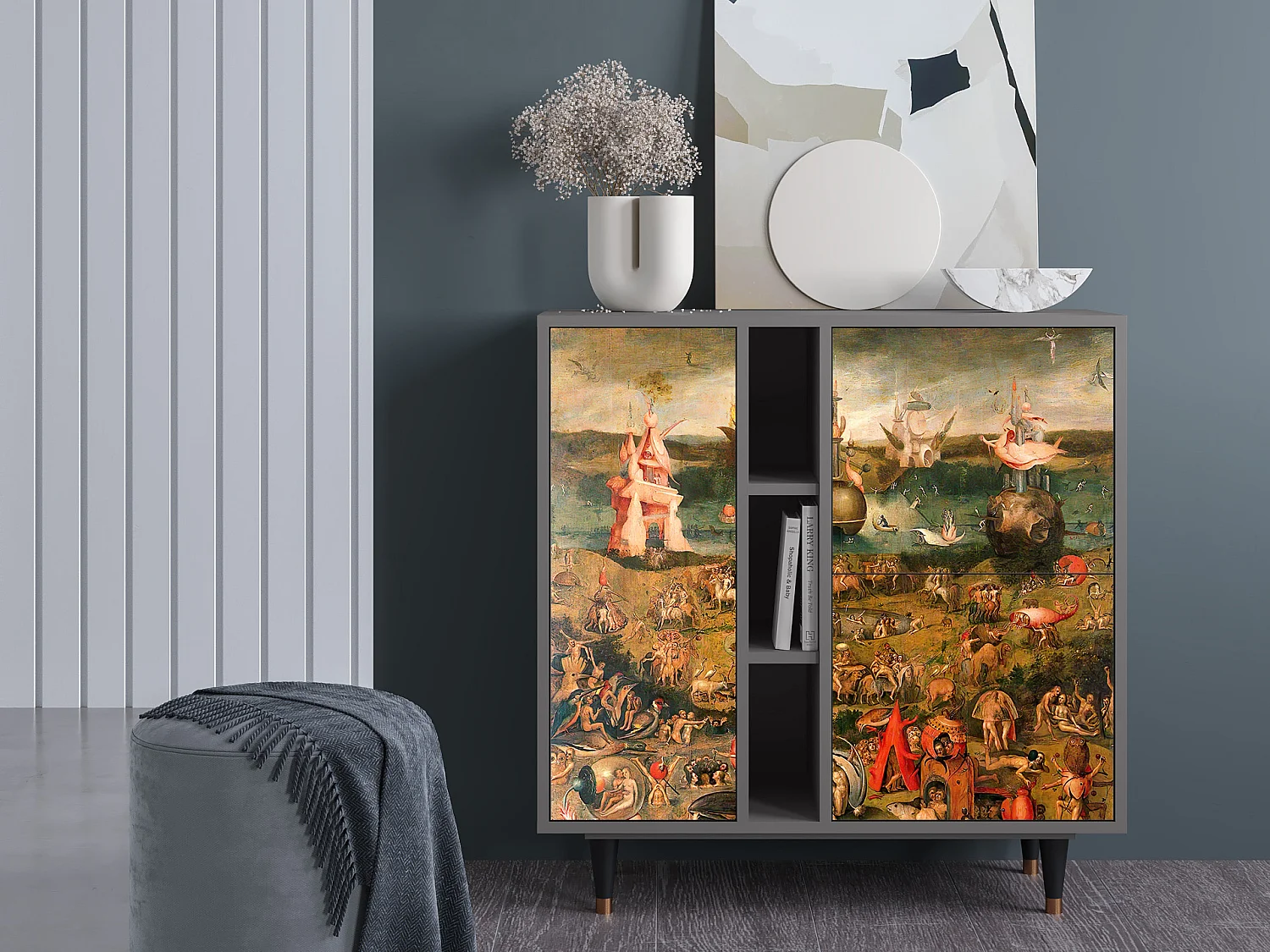 Kredens - 94х96х41 cm - BS5 - Garden of Delights , Szary