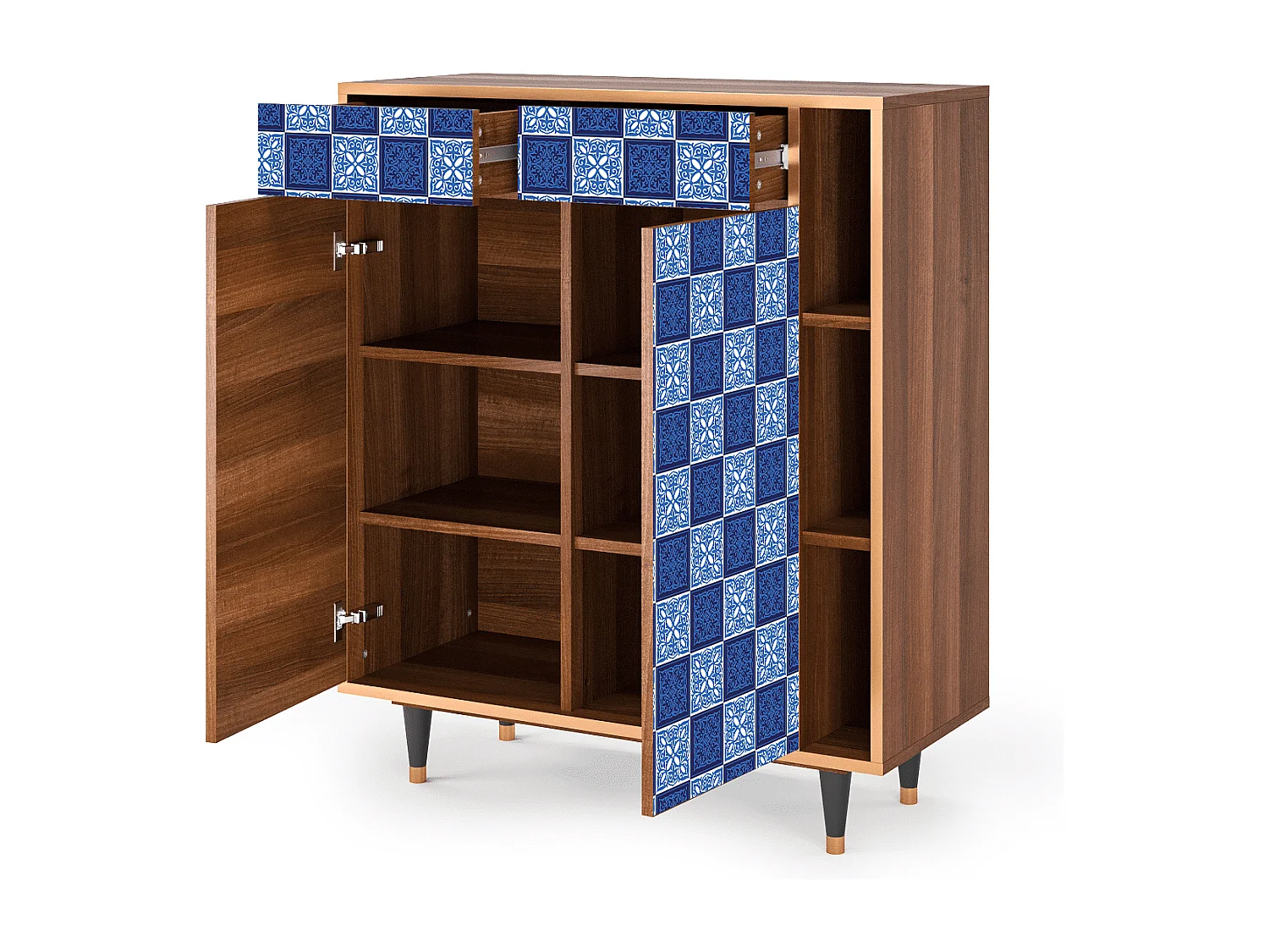 Kredens - 96х110х41 cm - BS6 - Light Path, Orzech