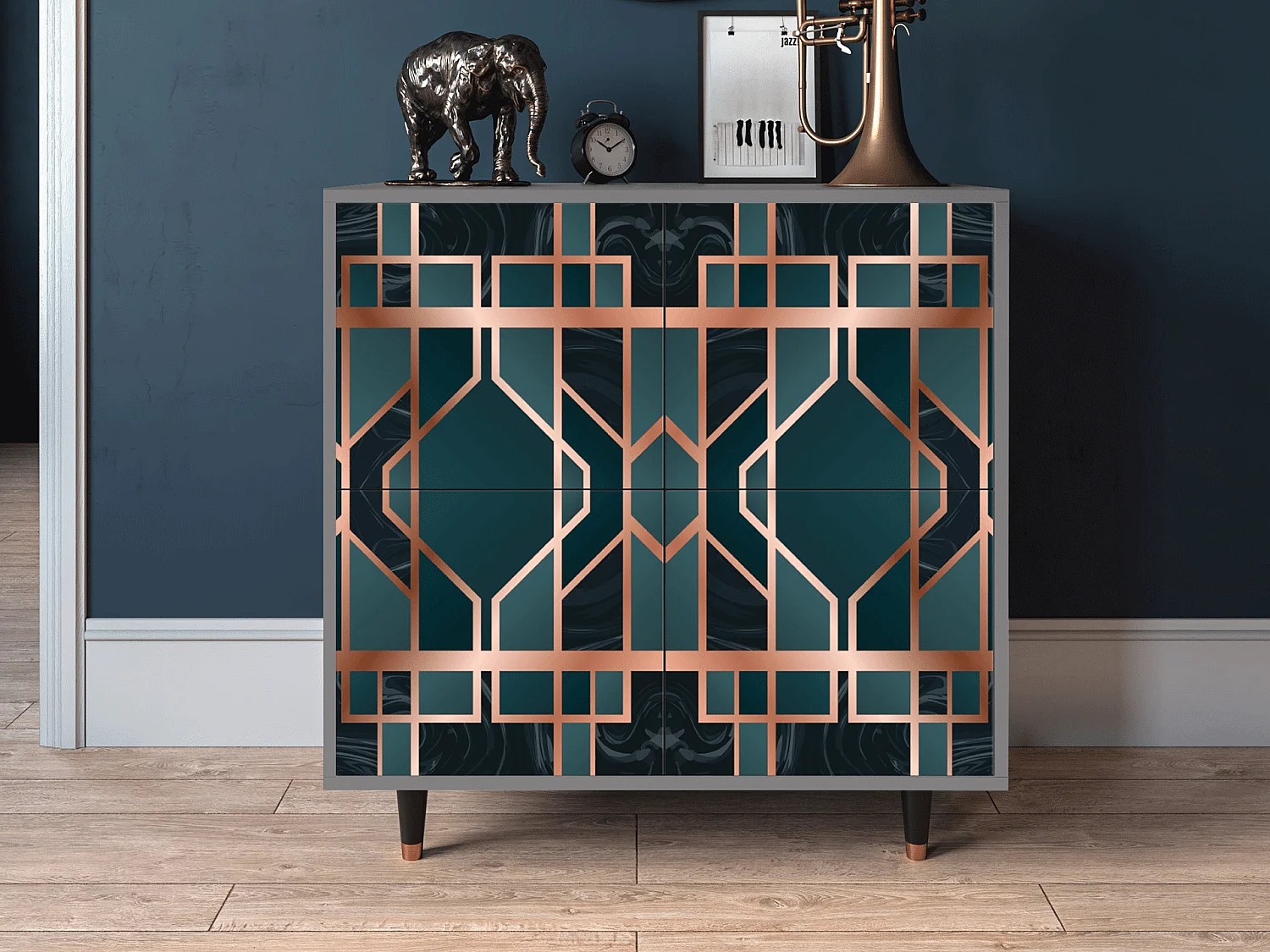 Kredens - 94x96x48 cm - BS3 - Emerald Metro, Szary