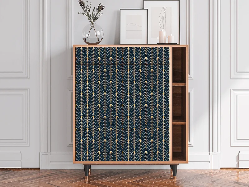 Kredens - 96х110х41 cm - BS6 - Flower of the Nile, Orzech