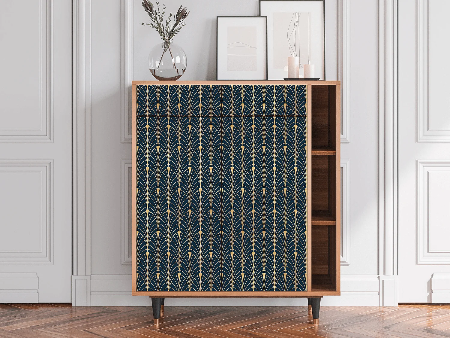 Credenza - 96х110х41 cm - BS6 - Flower of the Nile, Noce
