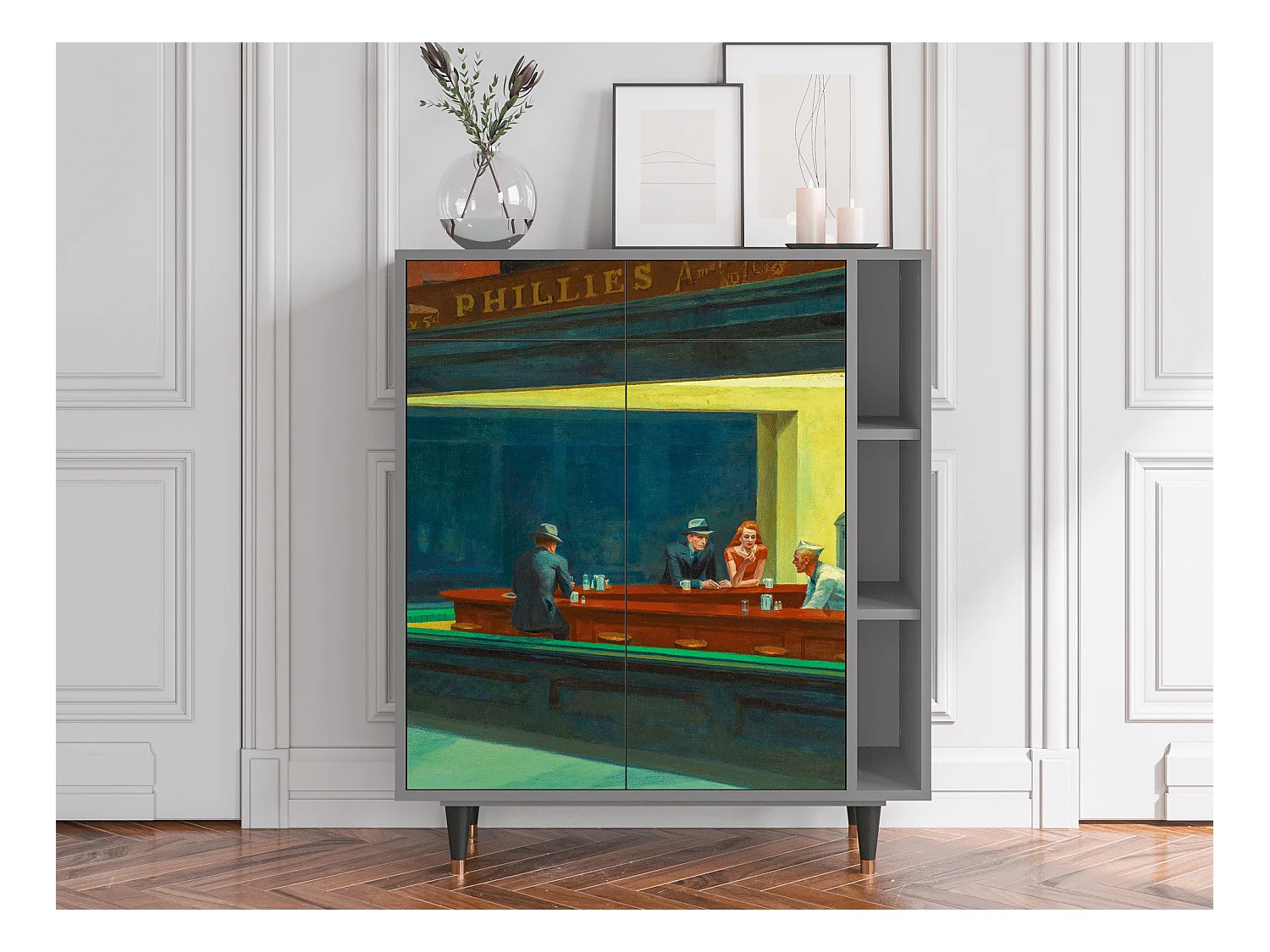 Buffet - 96х110х41 cm - BS6 - Nighthawks by Hopper, Gris