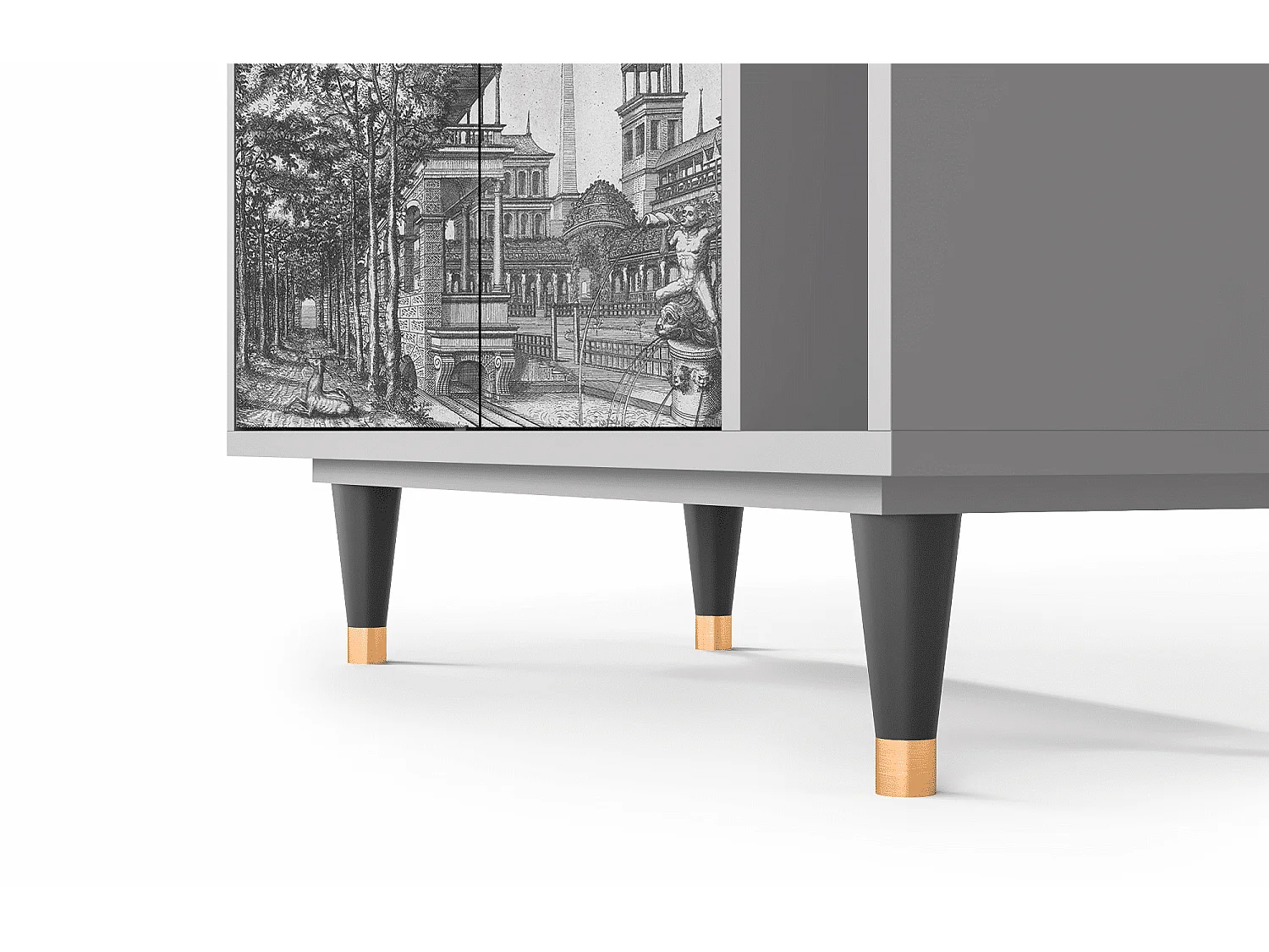 Kredens - 96х110х41 cm - BS6 - View of the Piazza, Szary