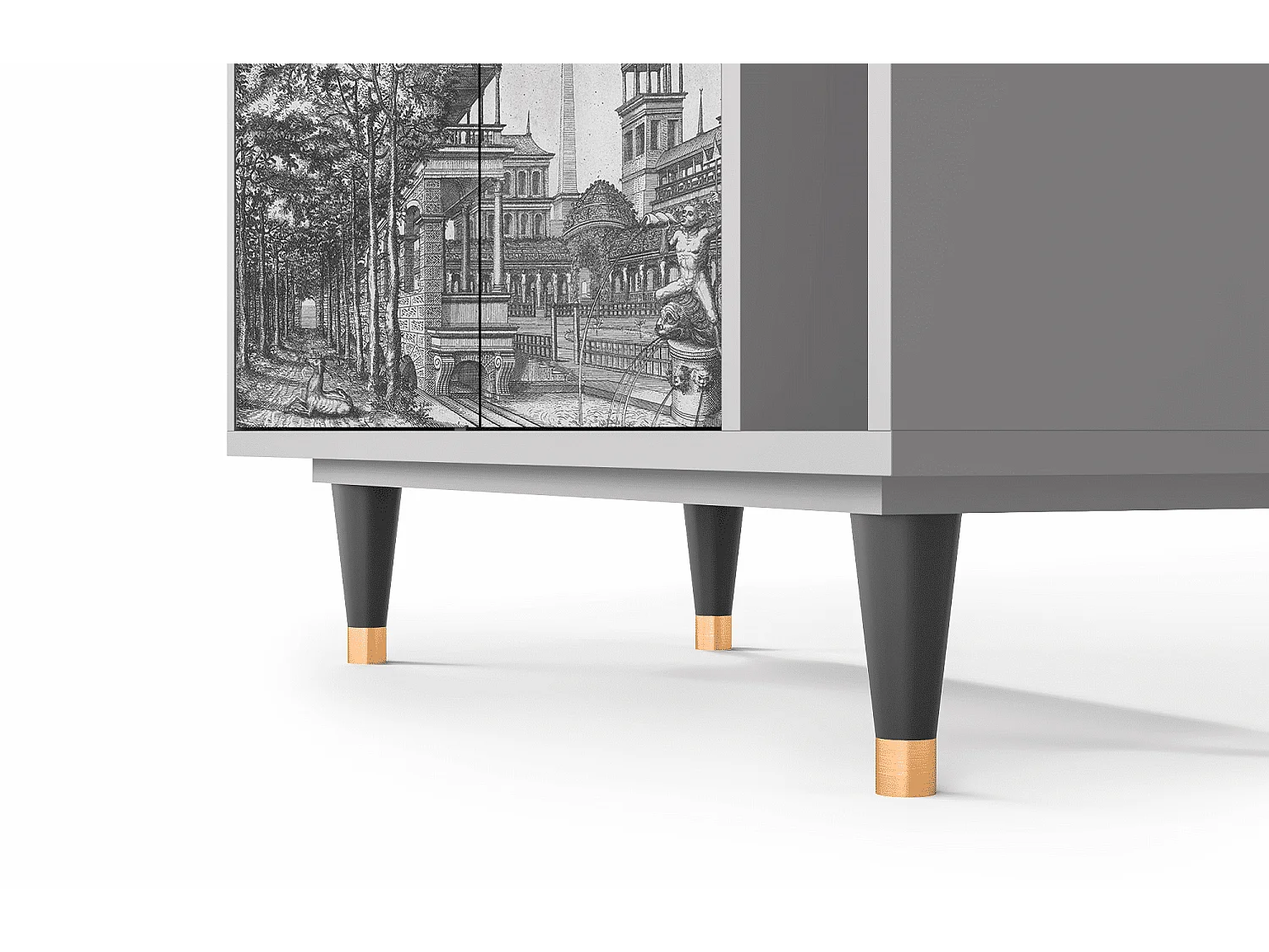 Credenza - 96х110х41 cm - BS6 - View of the Piazza, Grigio