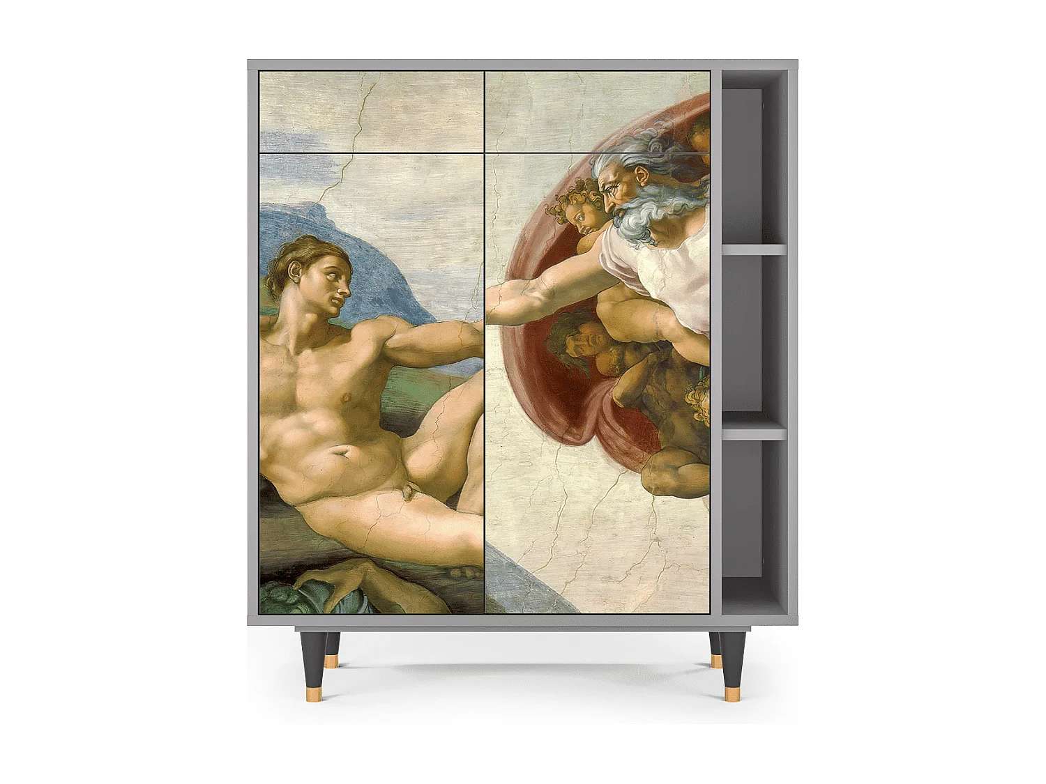 Aparador - 96х110х41 cm - BS6 - The Creation of Adam, Cinza