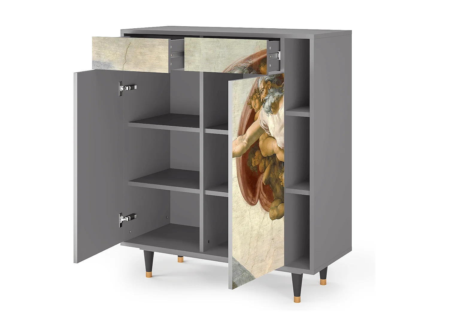 Aparador - 96х110х41 cm - BS6 - The Creation of Adam, Cinza