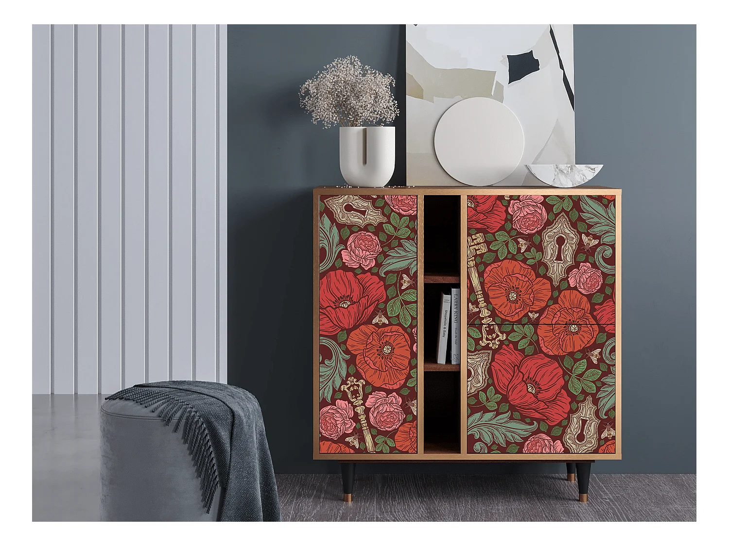 Credenza - 94х96х41 cm - BS5 - Poppy Garden, Noce