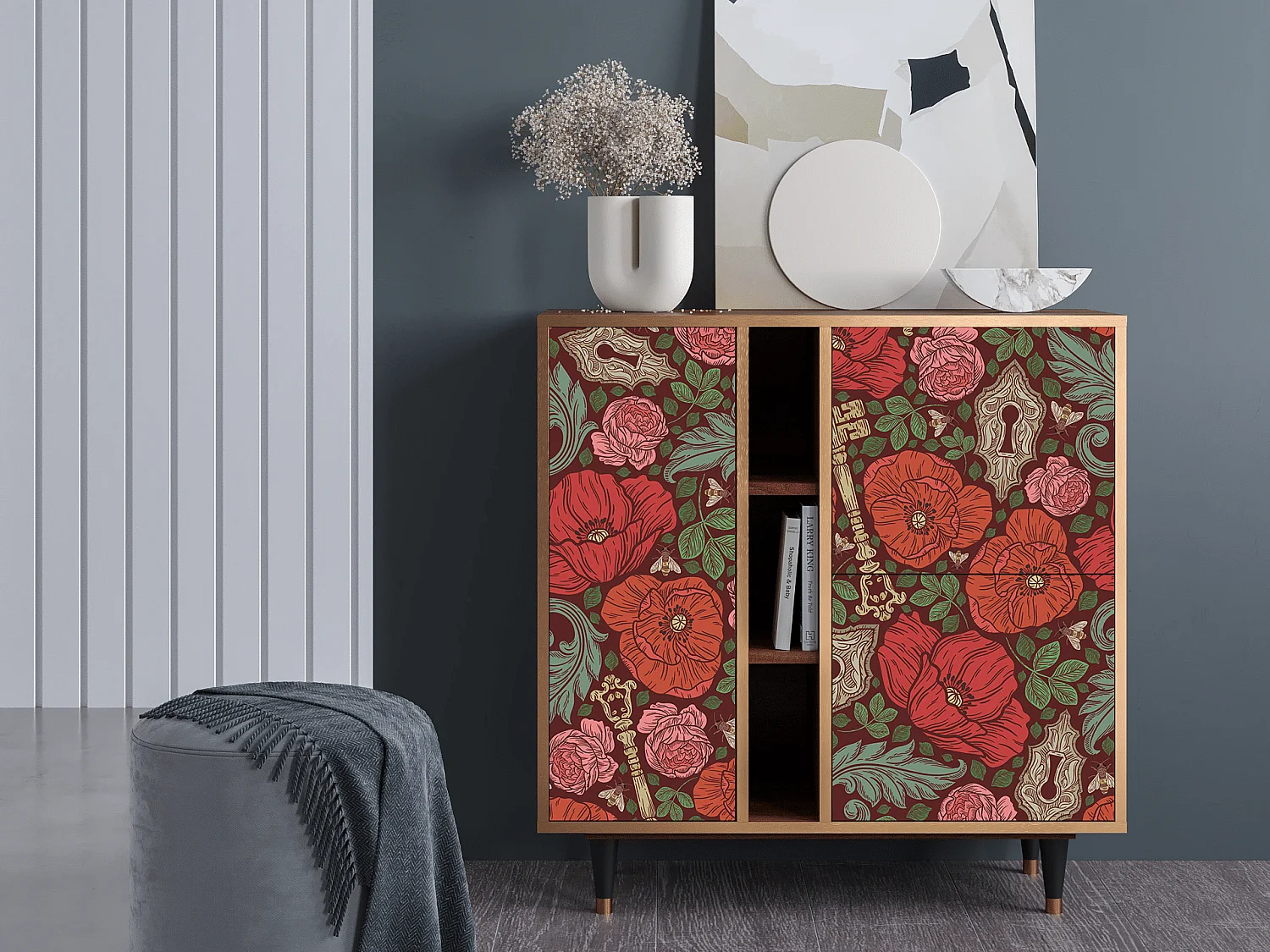 Aparador - 94х96х41 cm - BS5 - Poppy Garden, Nogueira