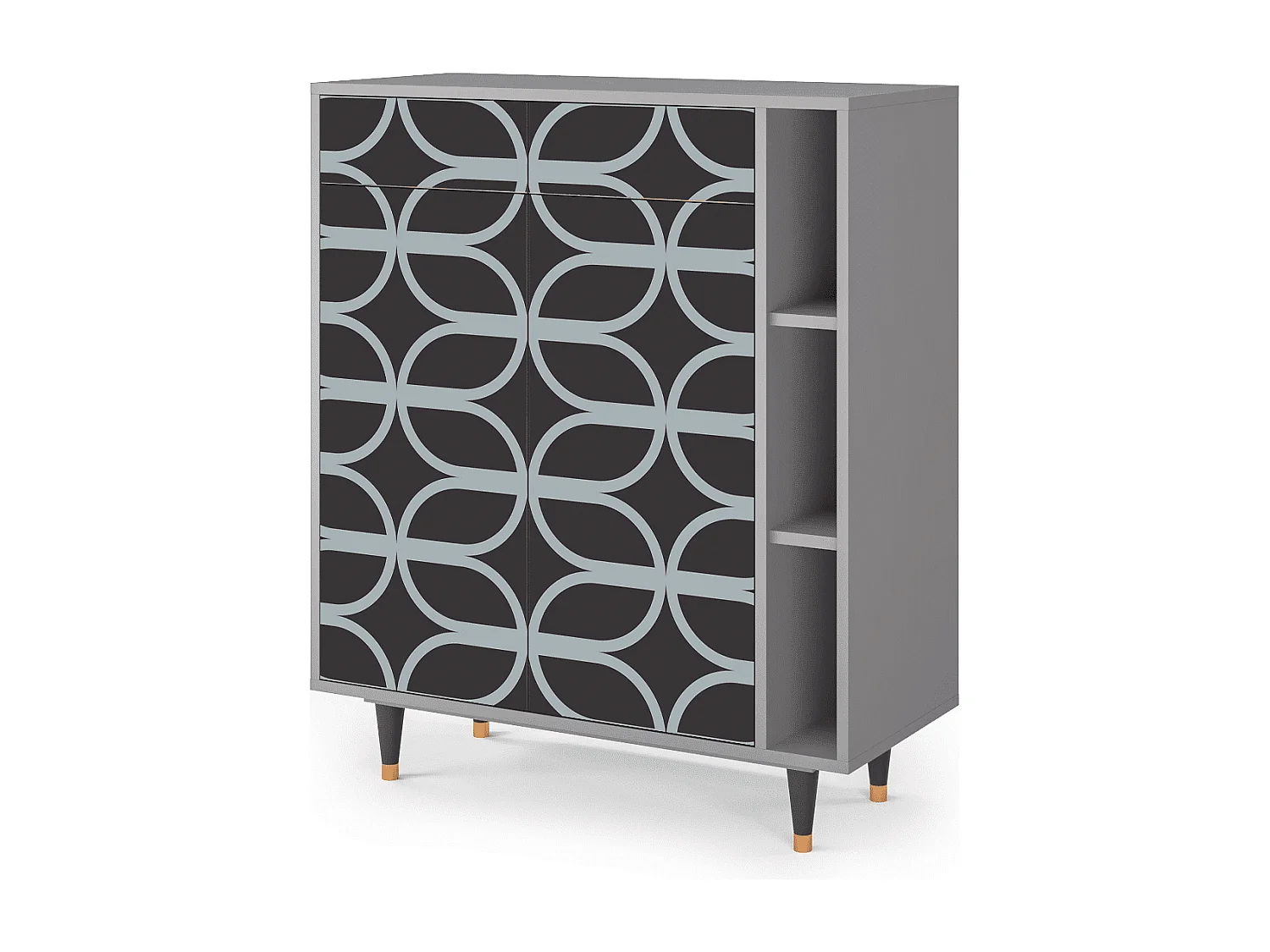 Aparador - 96х110х41 cm - BS6 - Braided Blue, Cinza