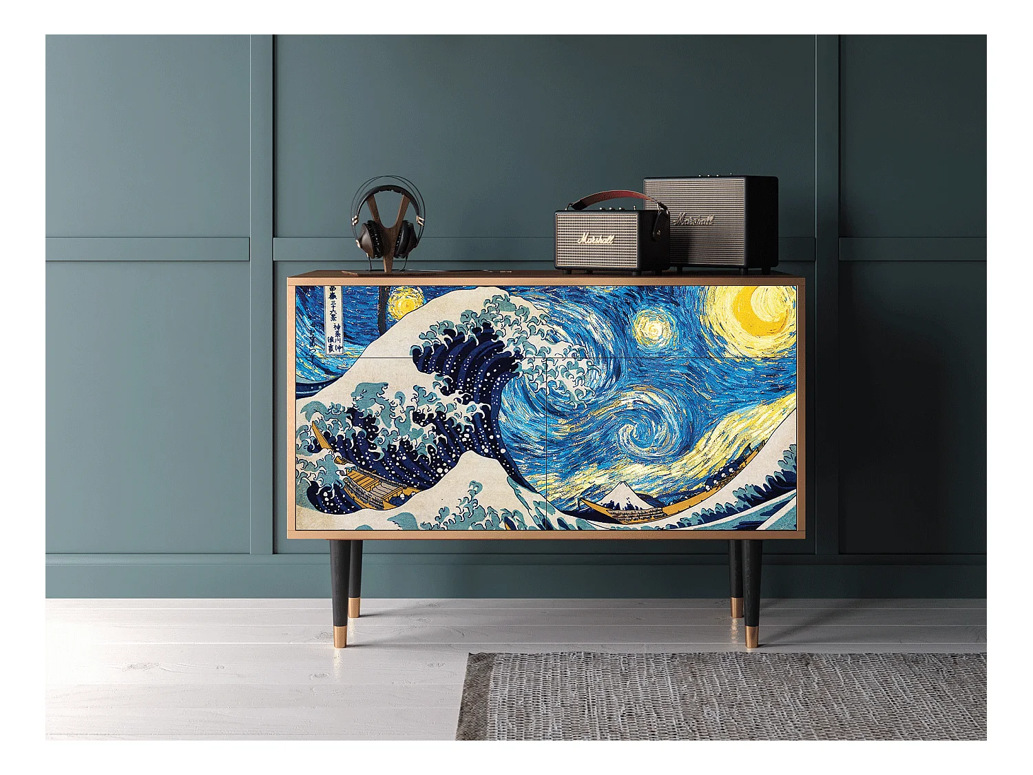 Buffet - 115x85x48 cm - BS4 - Great Wave, Noyer
