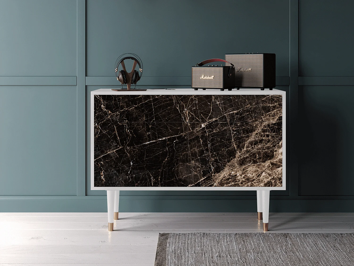 Buffet - 115x85x48 cm - BS4 - Night Abyss, Blanc