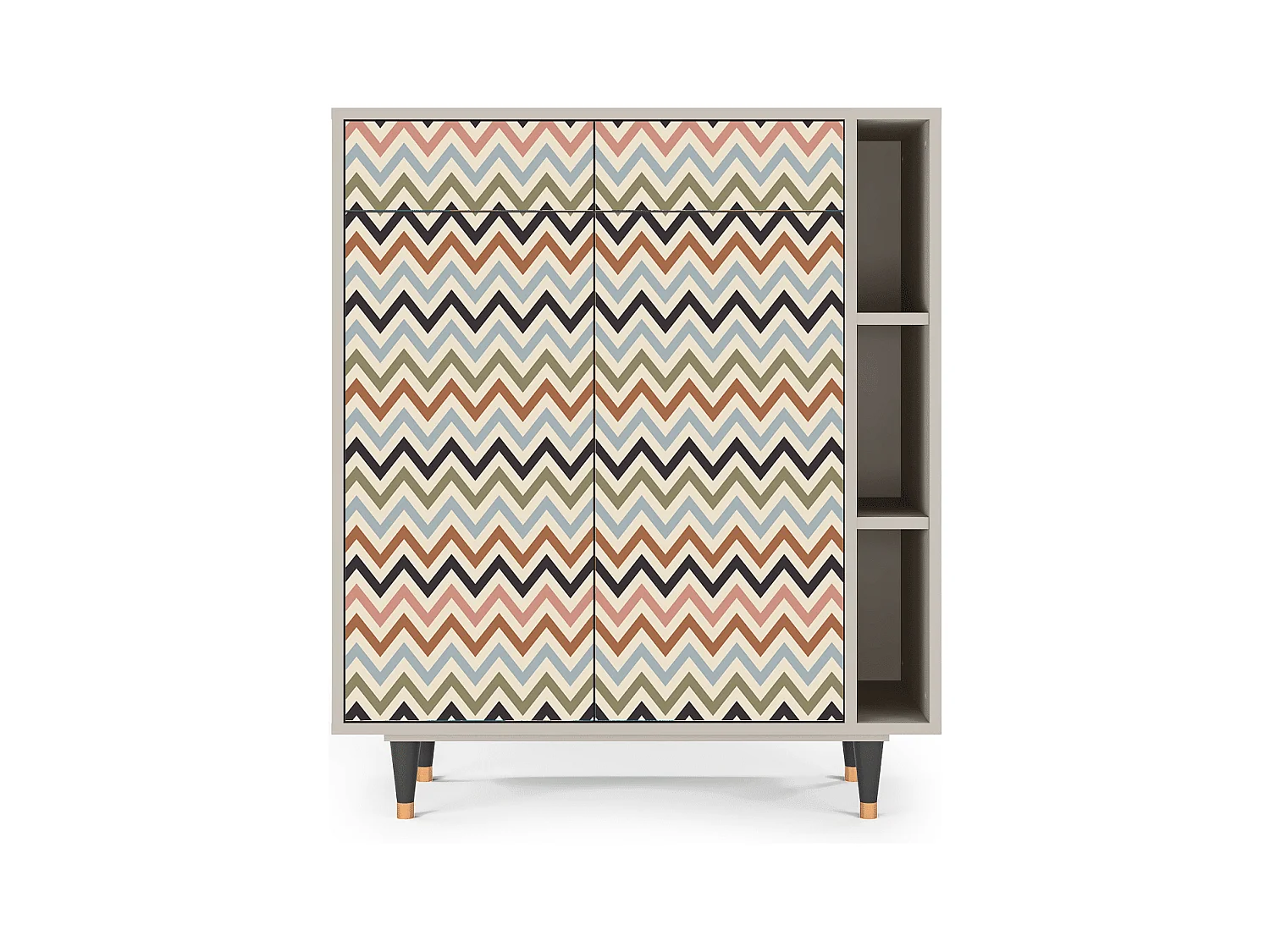 Kredens - 96х110х41 cm - BS6 - Bright Ripple, Piaskowy