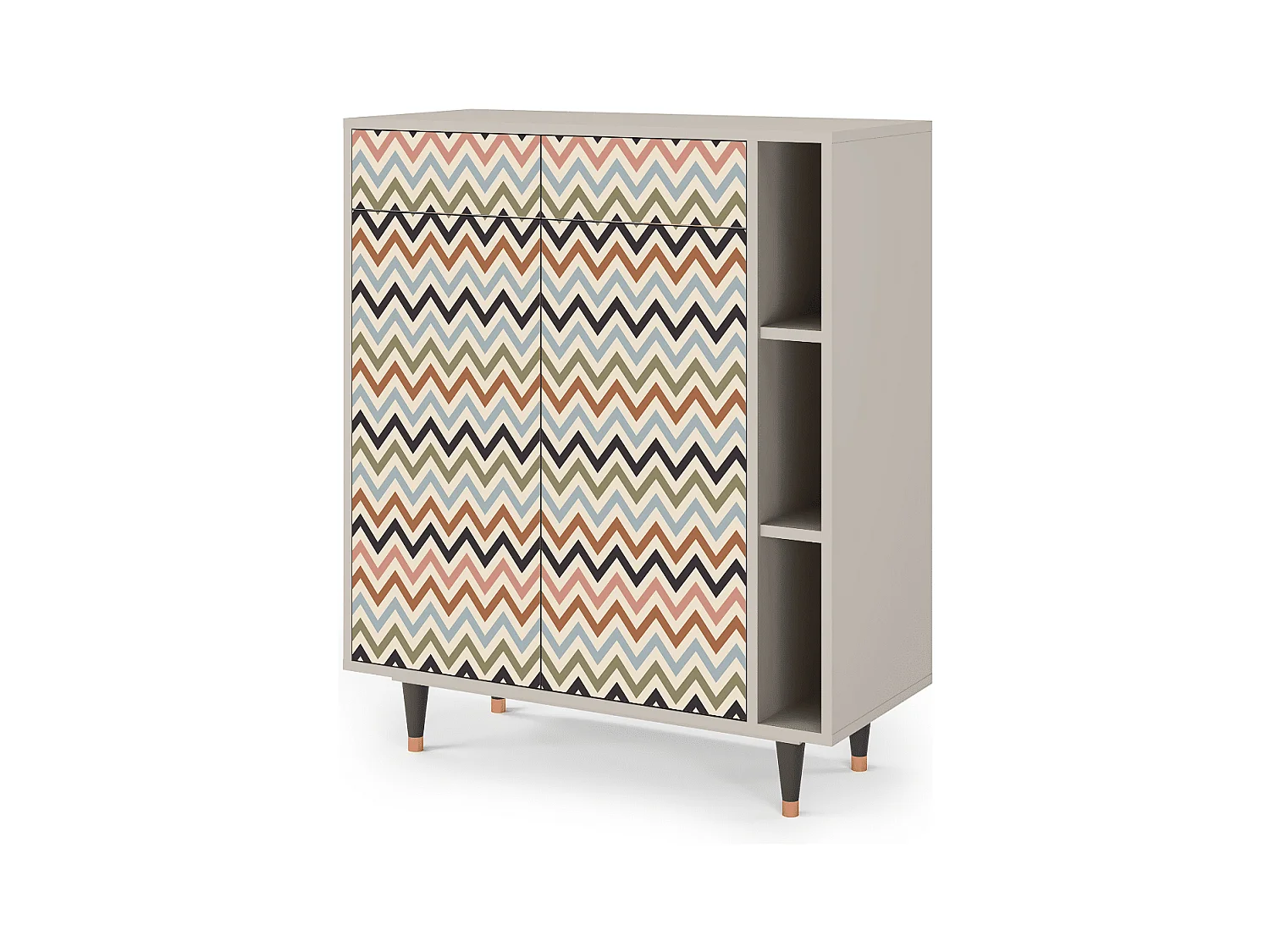 Kredens - 96х110х41 cm - BS6 - Bright Ripple, Piaskowy