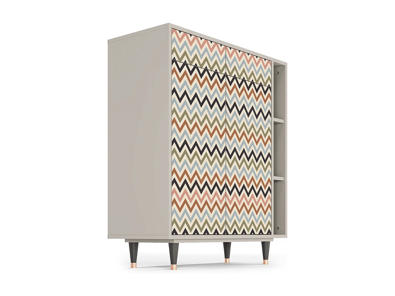 Kredens - 96х110х41 cm - BS6 - Bright Ripple, Piaskowy