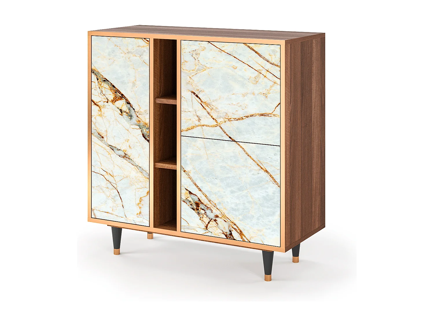 Credenza - 94х96х41 cm - BS5 - Sabbiay Marble, Noce