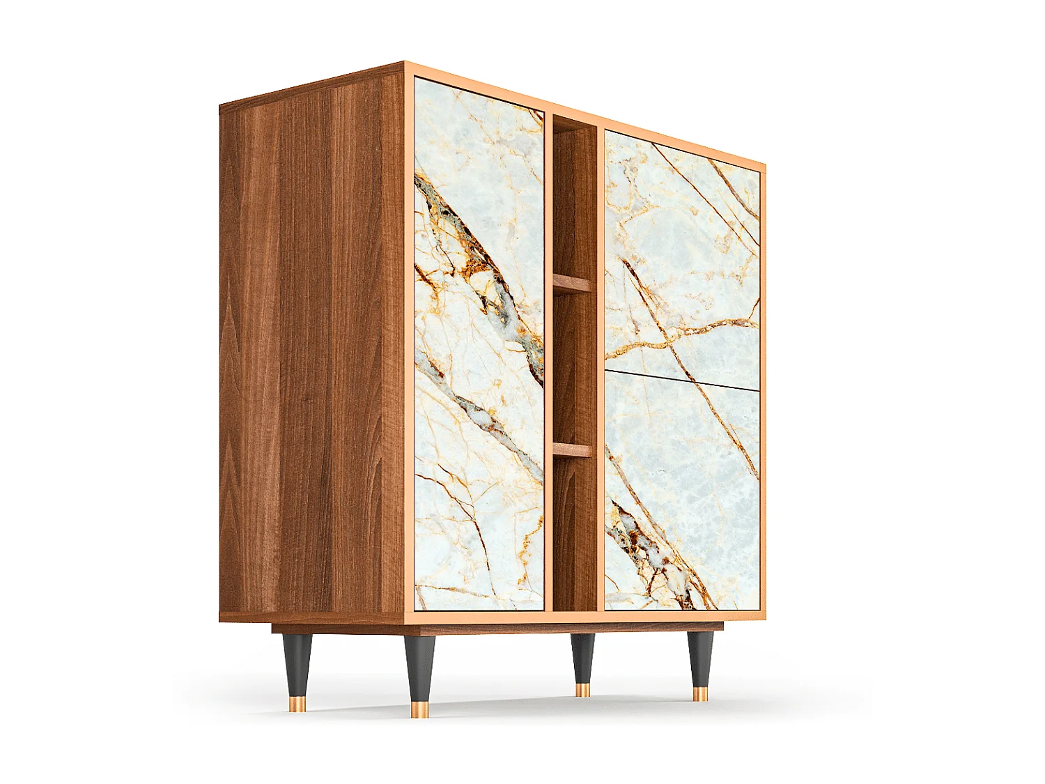 Credenza - 94х96х41 cm - BS5 - Sabbiay Marble, Noce