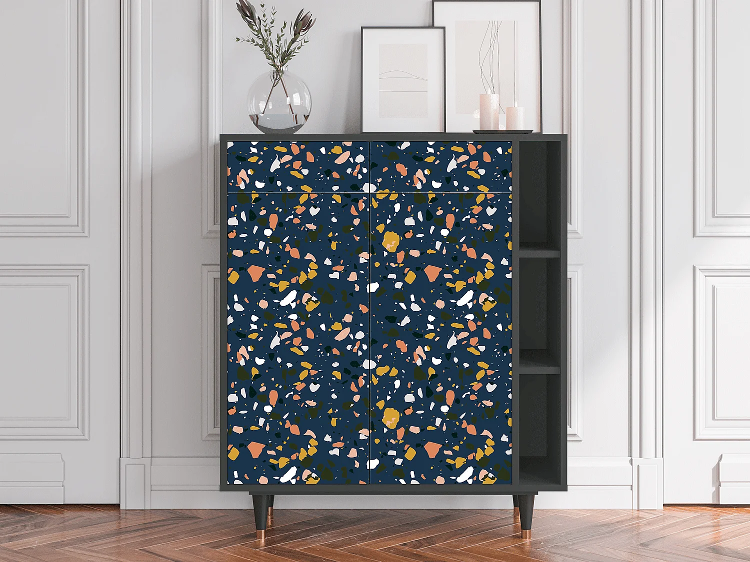 Kredens - 96х110х41 cm - BS6 - Night Sky Langhterns, Antracyt