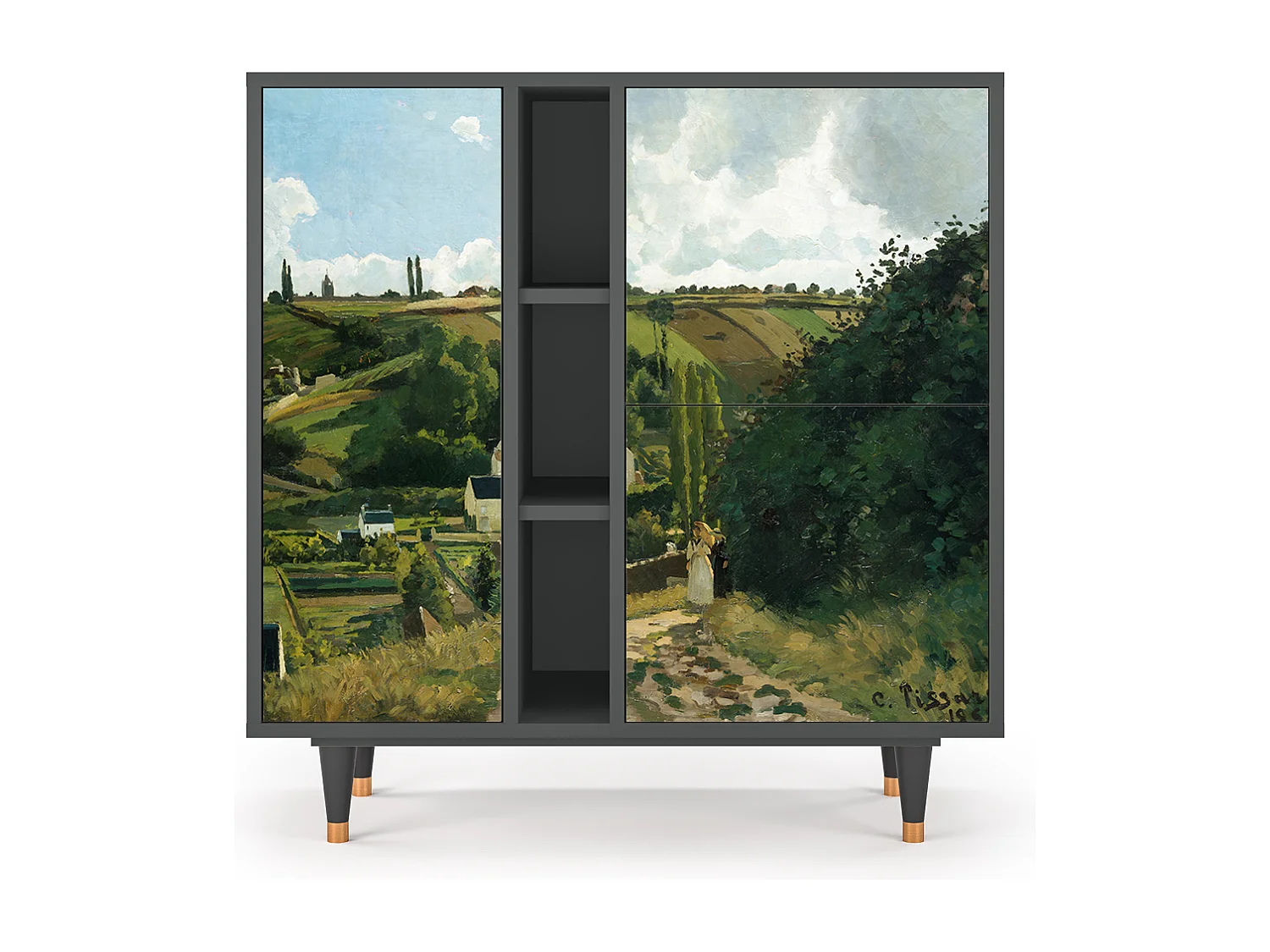 Kredens - 94х96х41 cm - BS5 - Jalais Hill by Pissarro, Antracyt