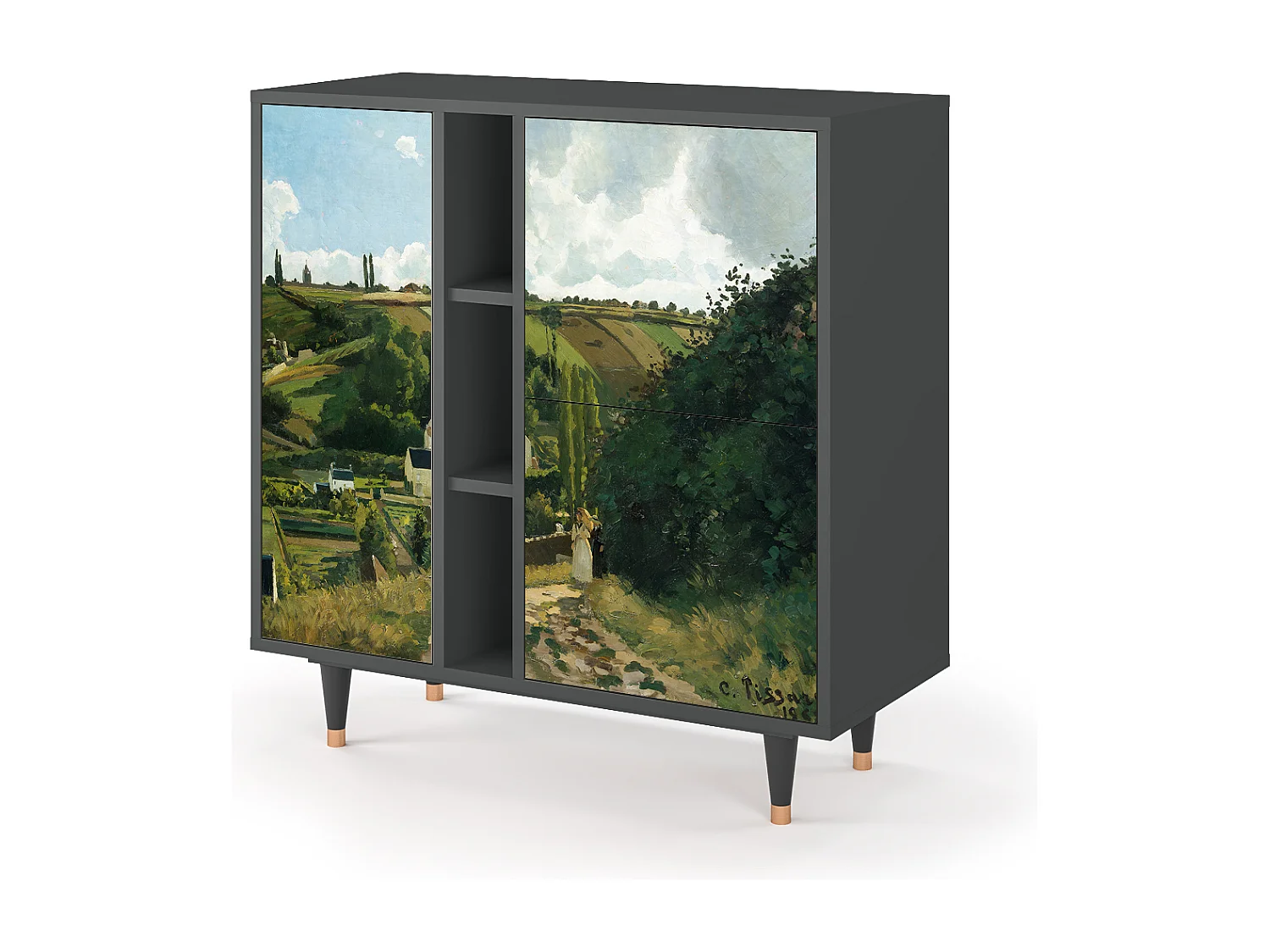 Kredens - 94х96х41 cm - BS5 - Jalais Hill by Pissarro, Antracyt