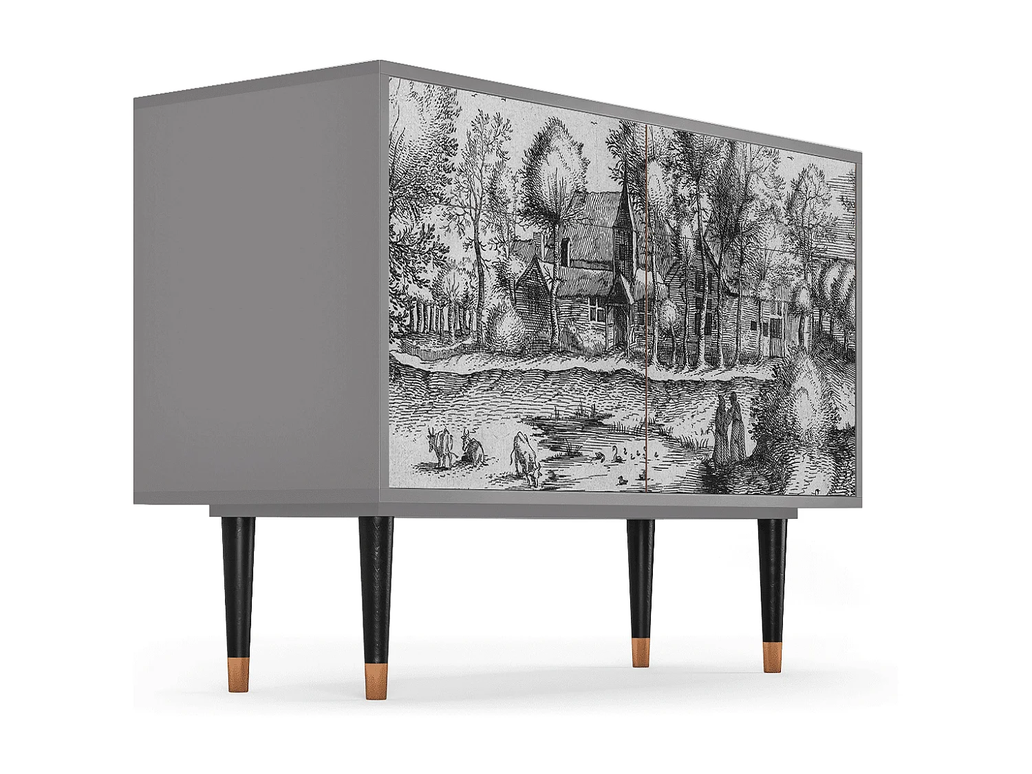 Aparador - 115x85x48 cm - BS4 - A Pond, Cinza